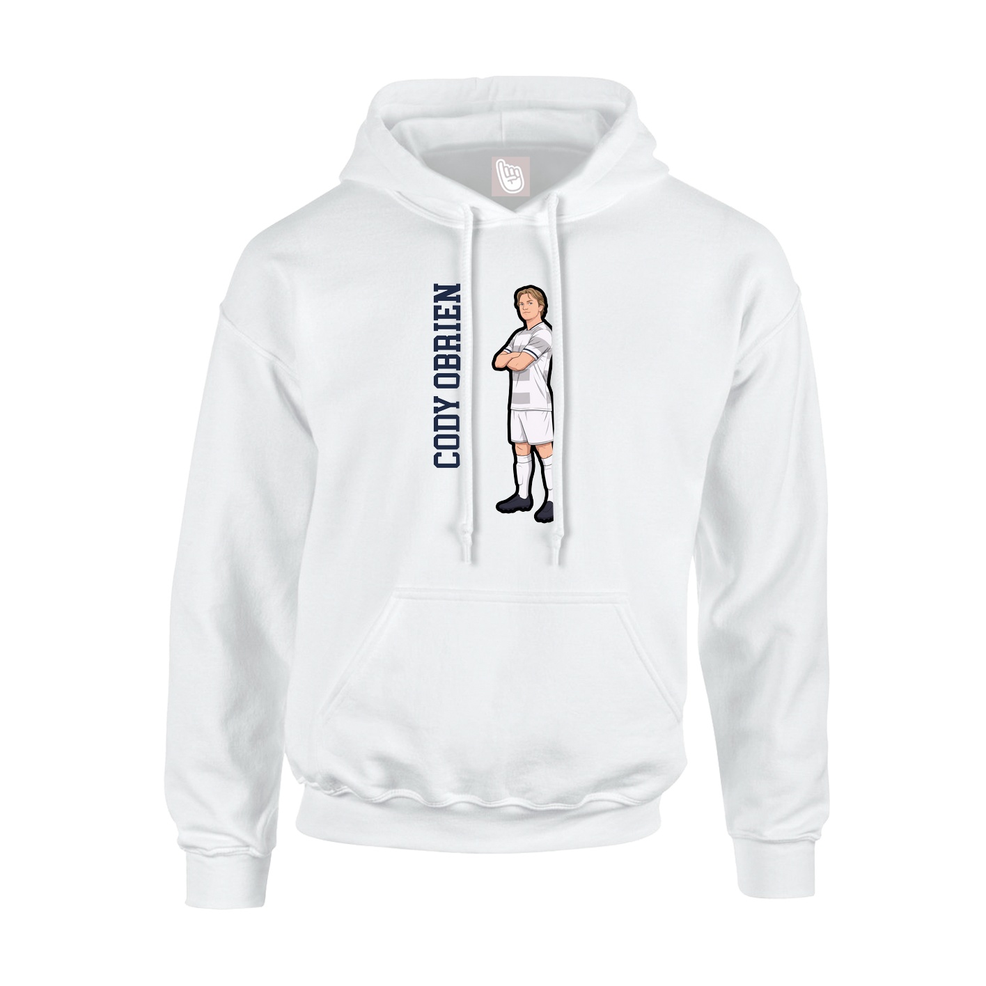 Youth Hoodie — Name Vertical in White