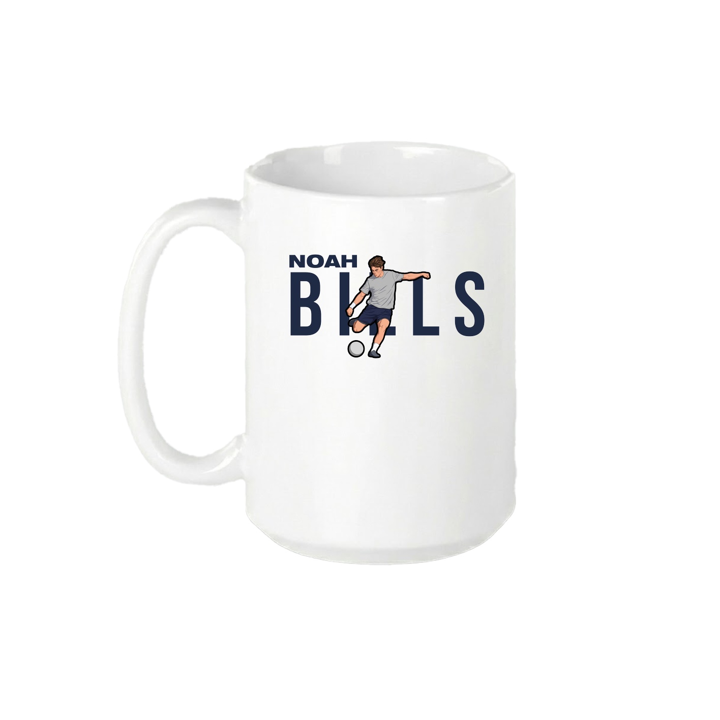 15oz Coffee Mug — Player Name in White