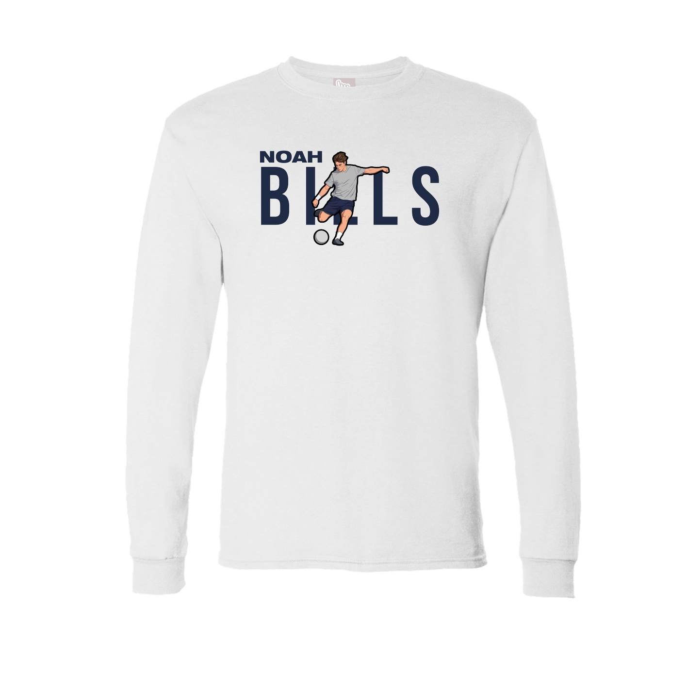 Long Sleeve Tee — Player Name in White
