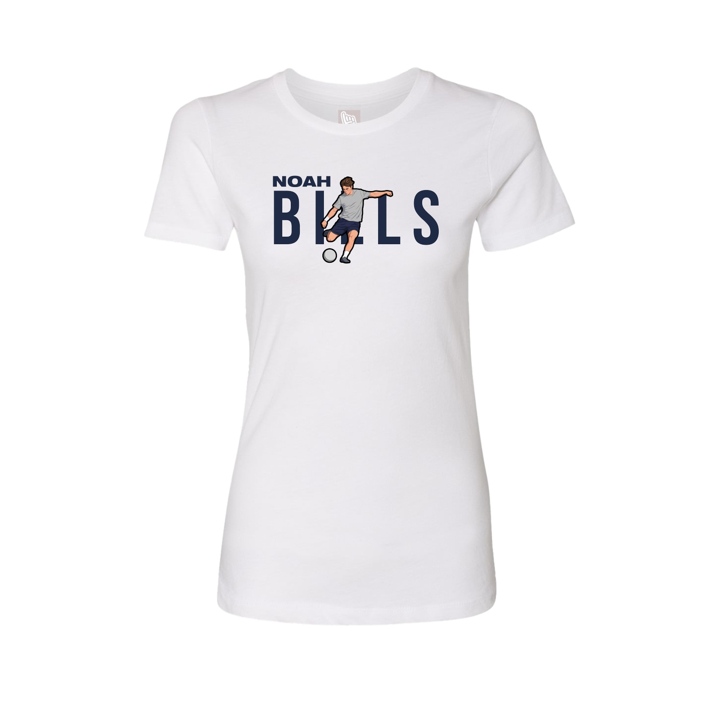Fitted Women's Tee — Player Name in White