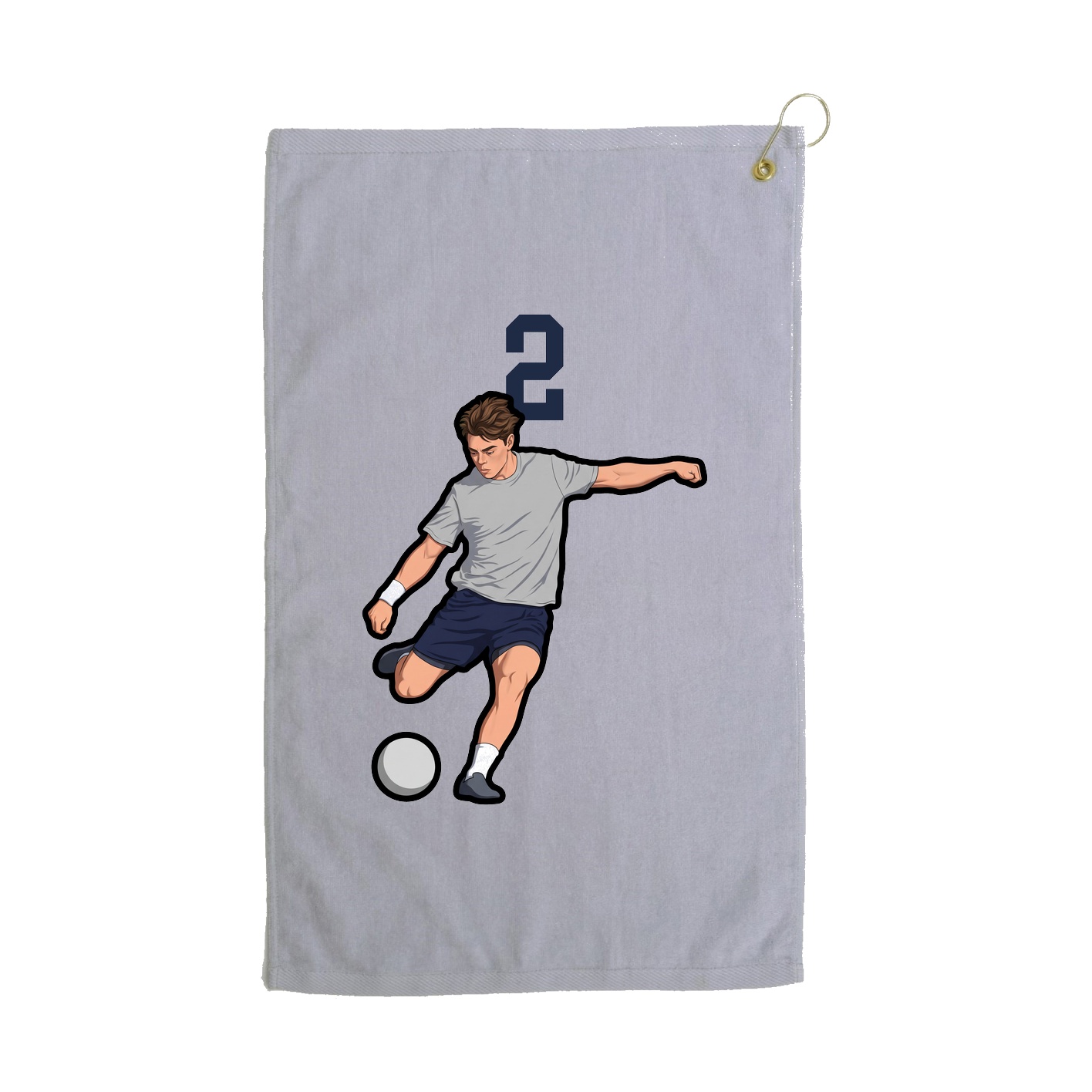 Golf Towel — Number Top in Grey