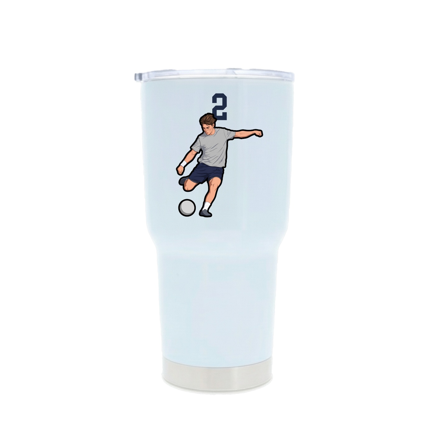 30oz Stainless Steel Tumbler — Number Top in White