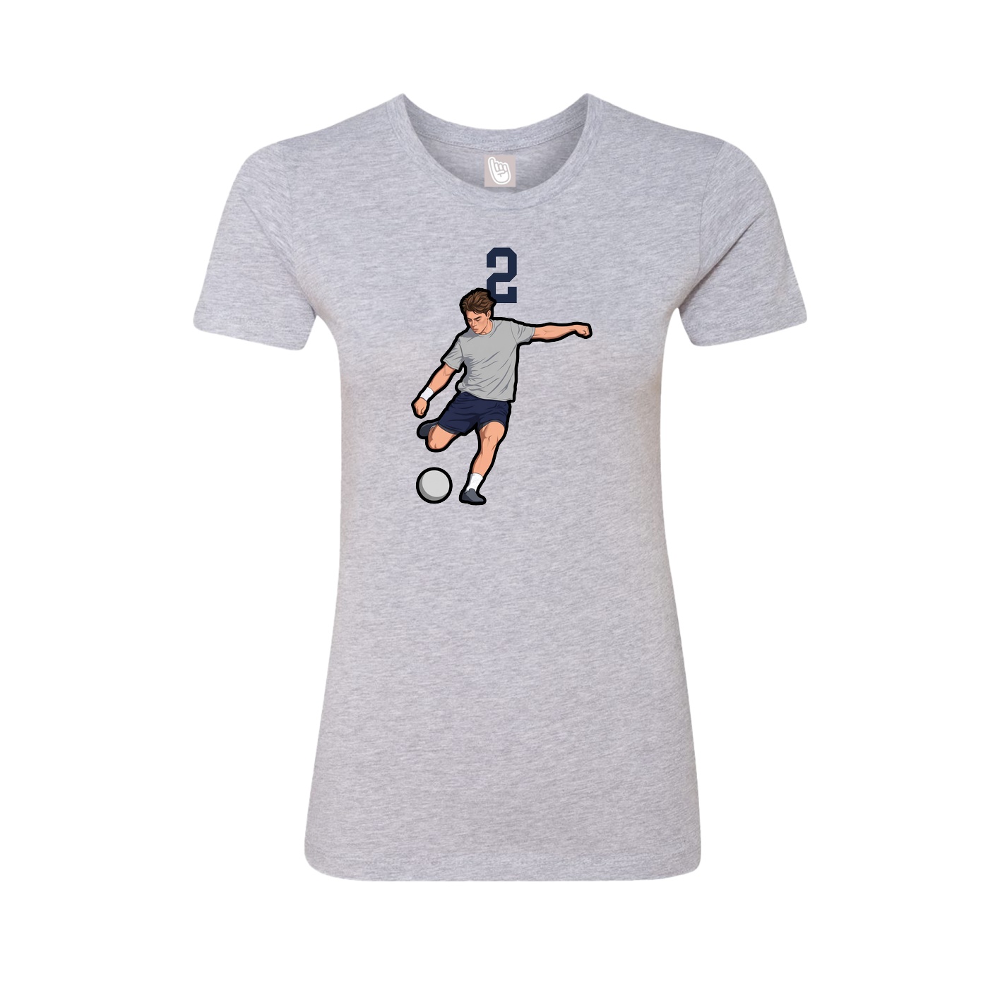 Fitted Women's Tee — Number Top in Grey