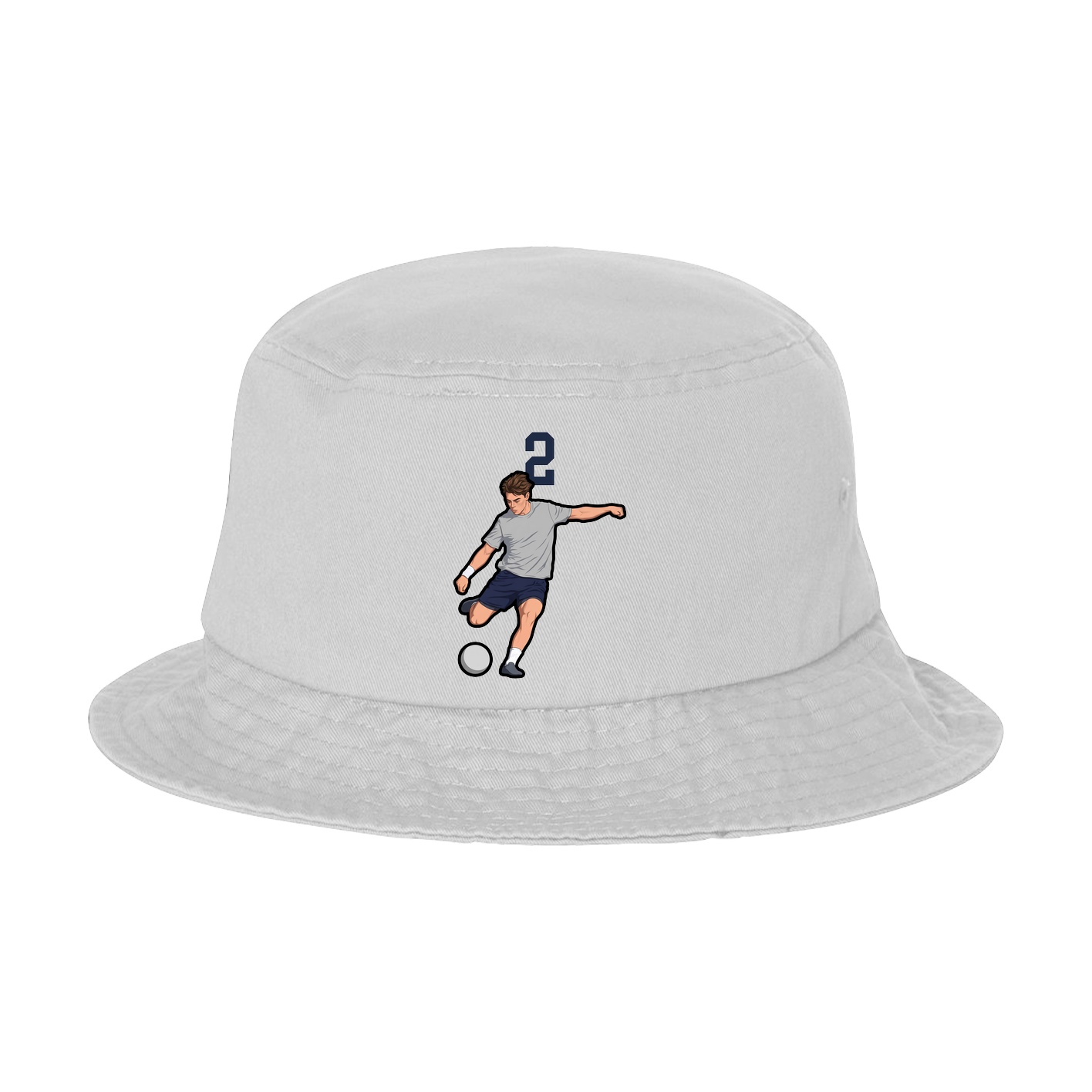 Bucket Cap — Number Top in White
