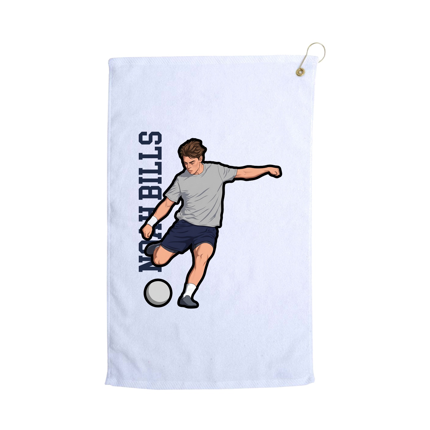 Golf Towel — Name Vertical in White