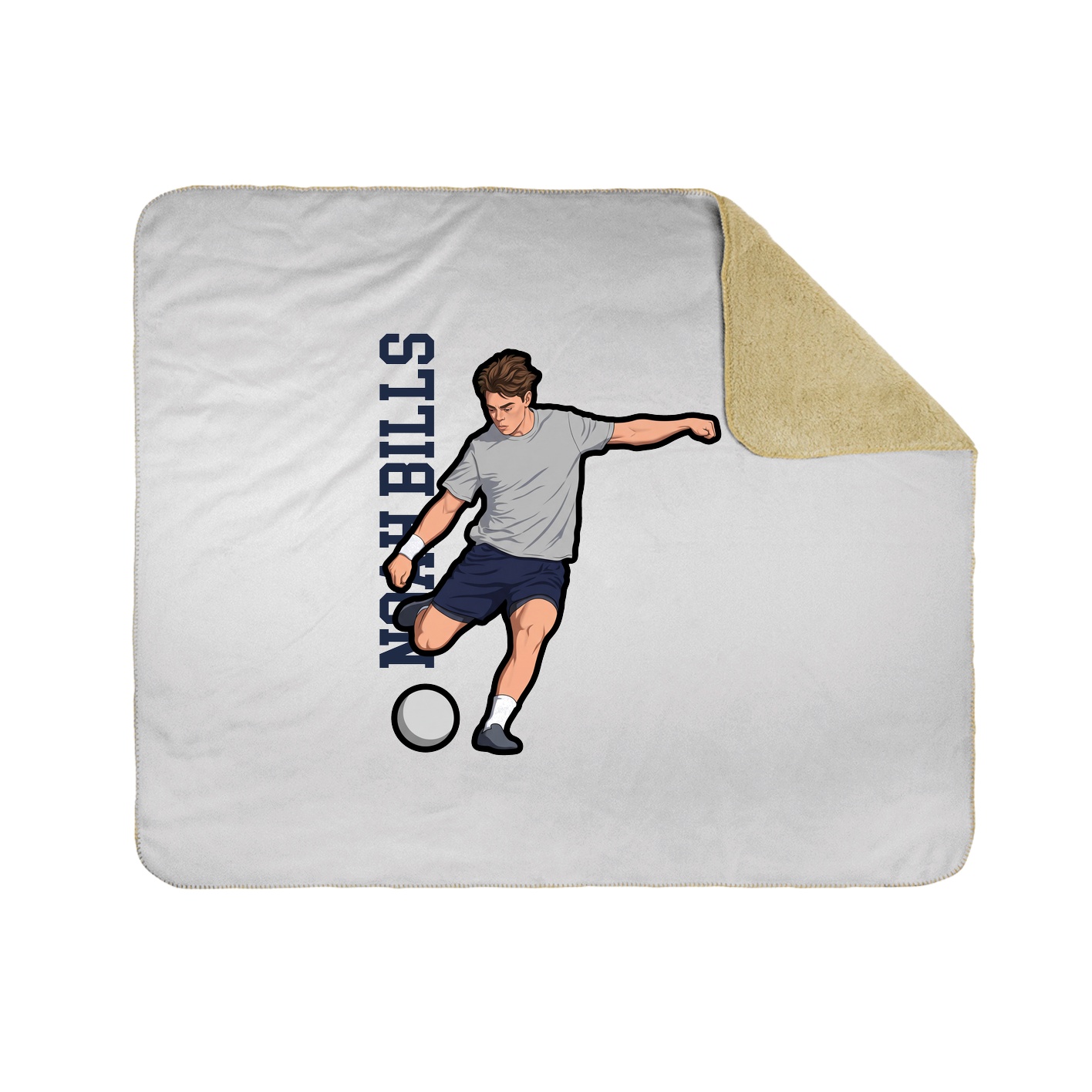 Throw Blanket — Name Vertical in White