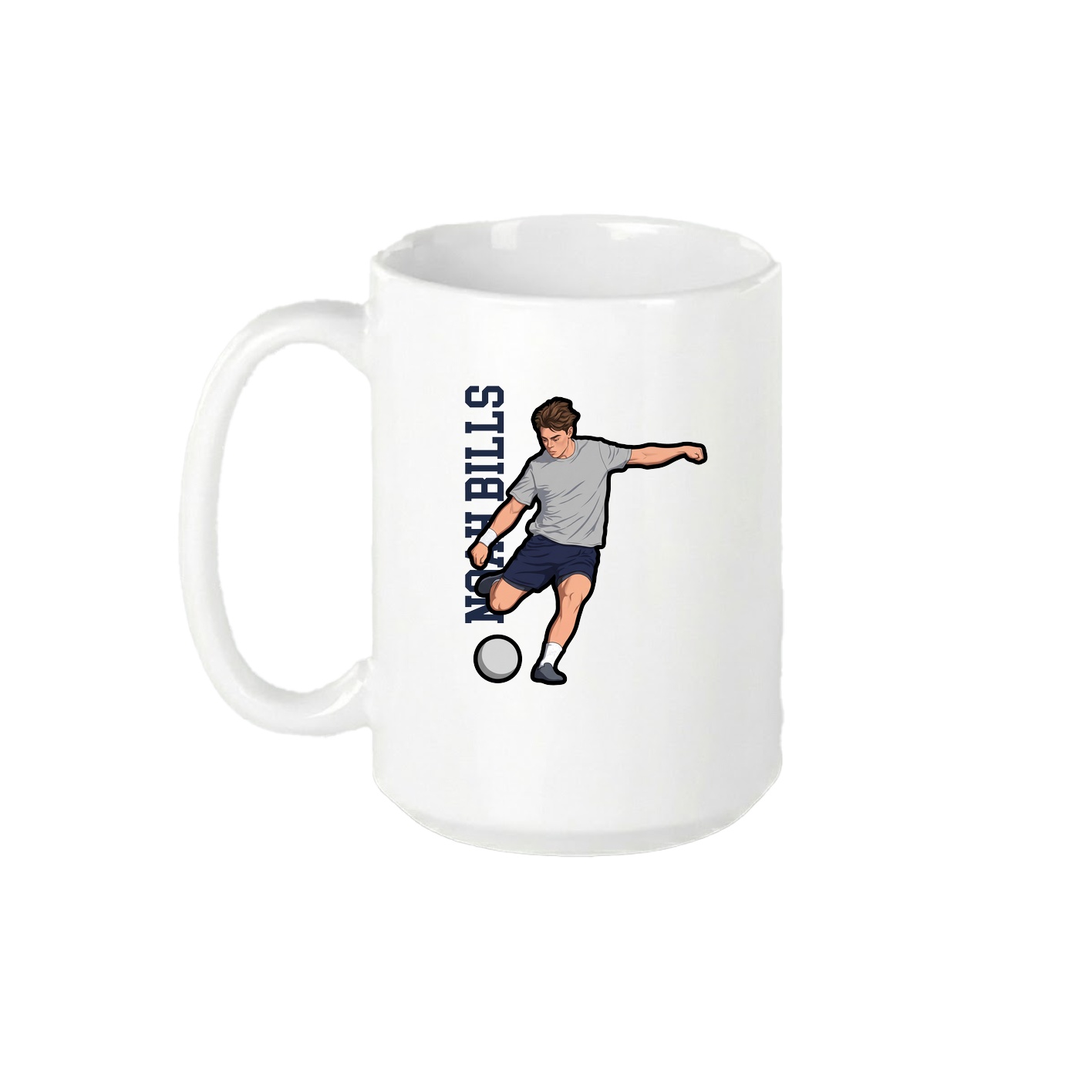 15oz Coffee Mug — Name Vertical in White
