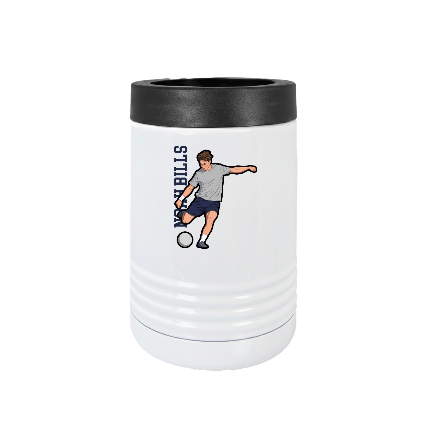 Beverage Holder — Name Vertical in White