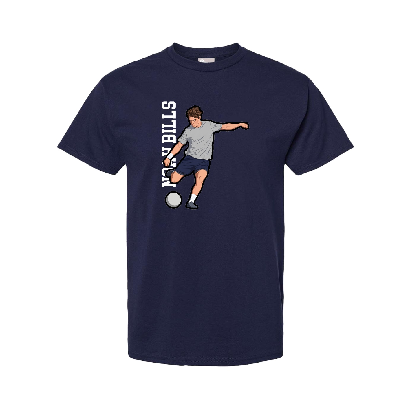 Youth Tee — Name Vertical in Navy