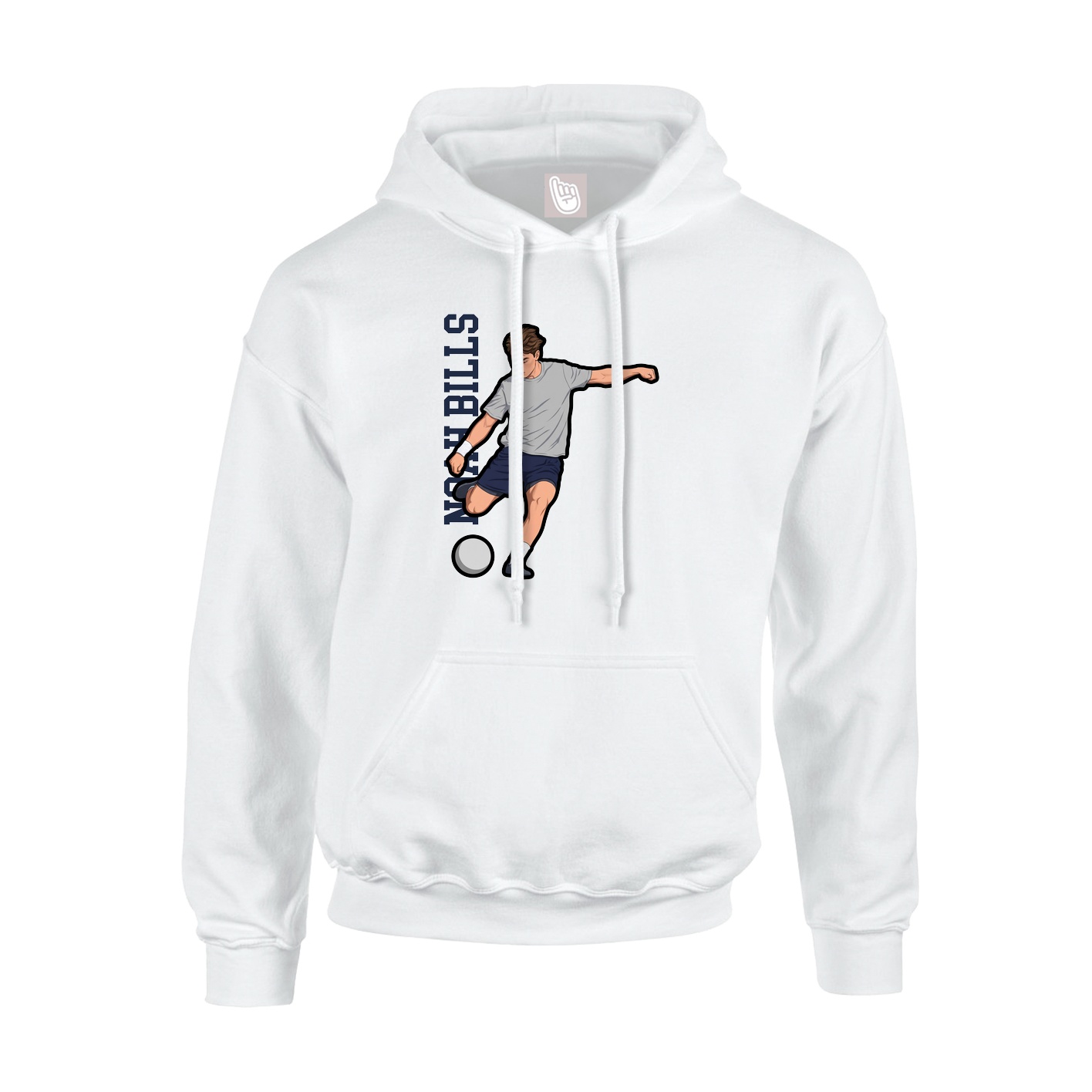 Youth Hoodie — Name Vertical in White