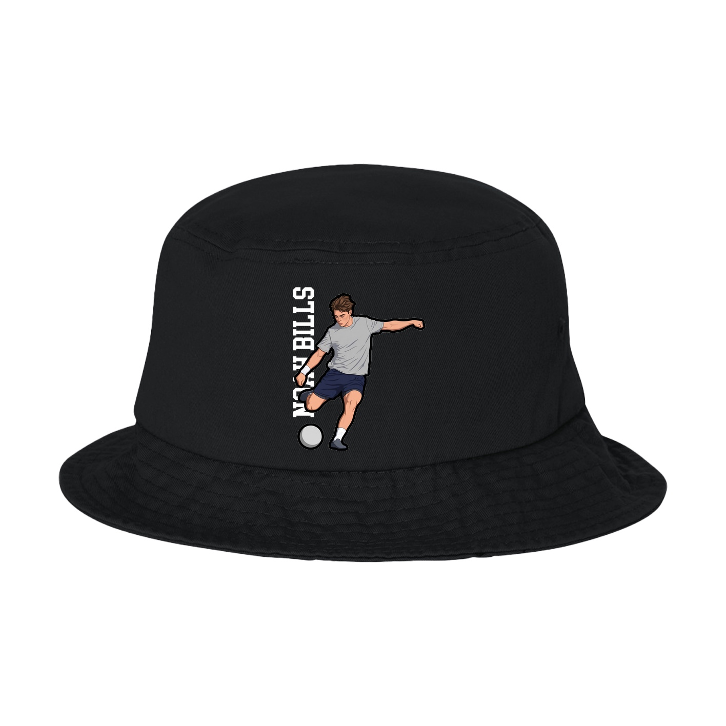Bucket Cap — Name Vertical in Black