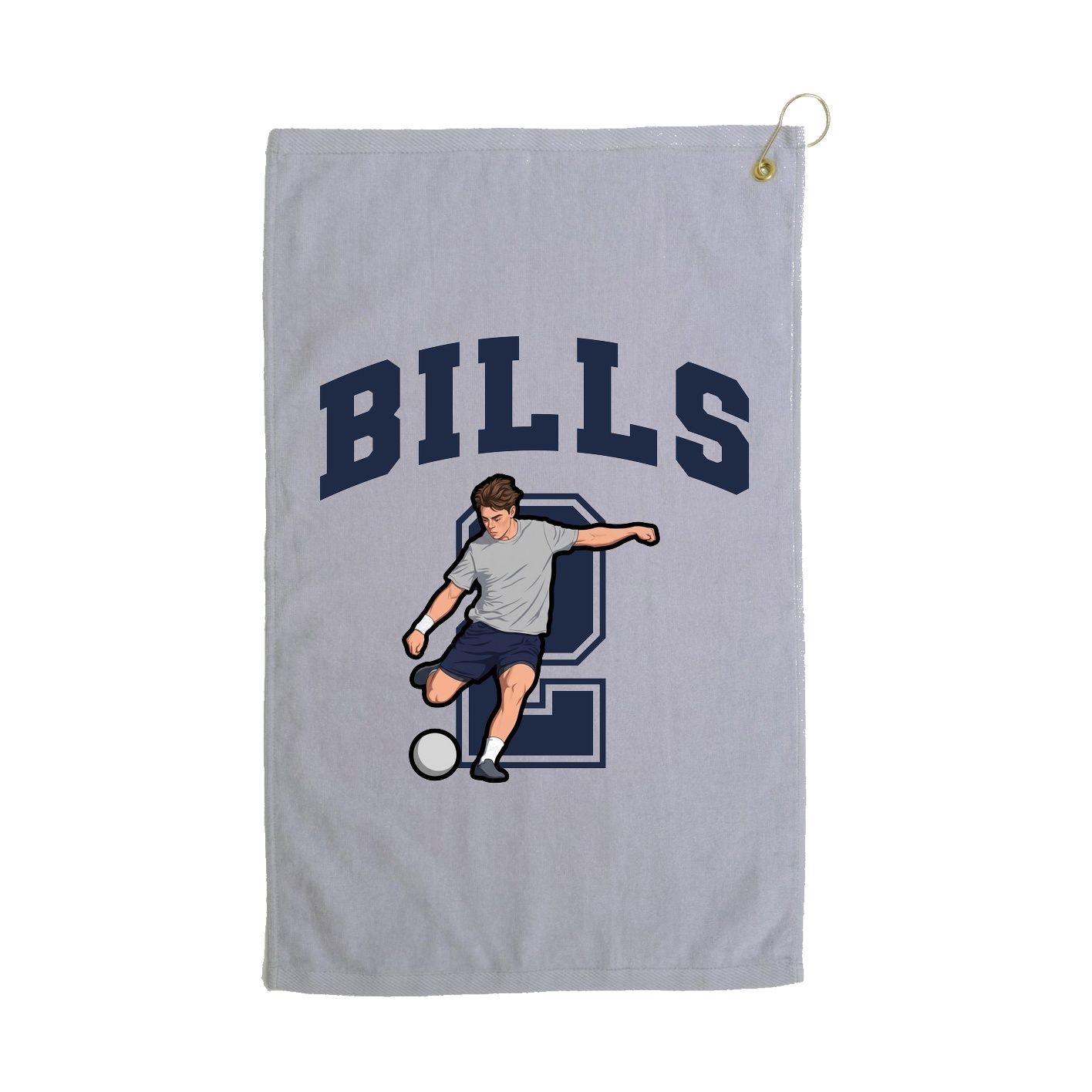 Golf Towel — Number in Grey