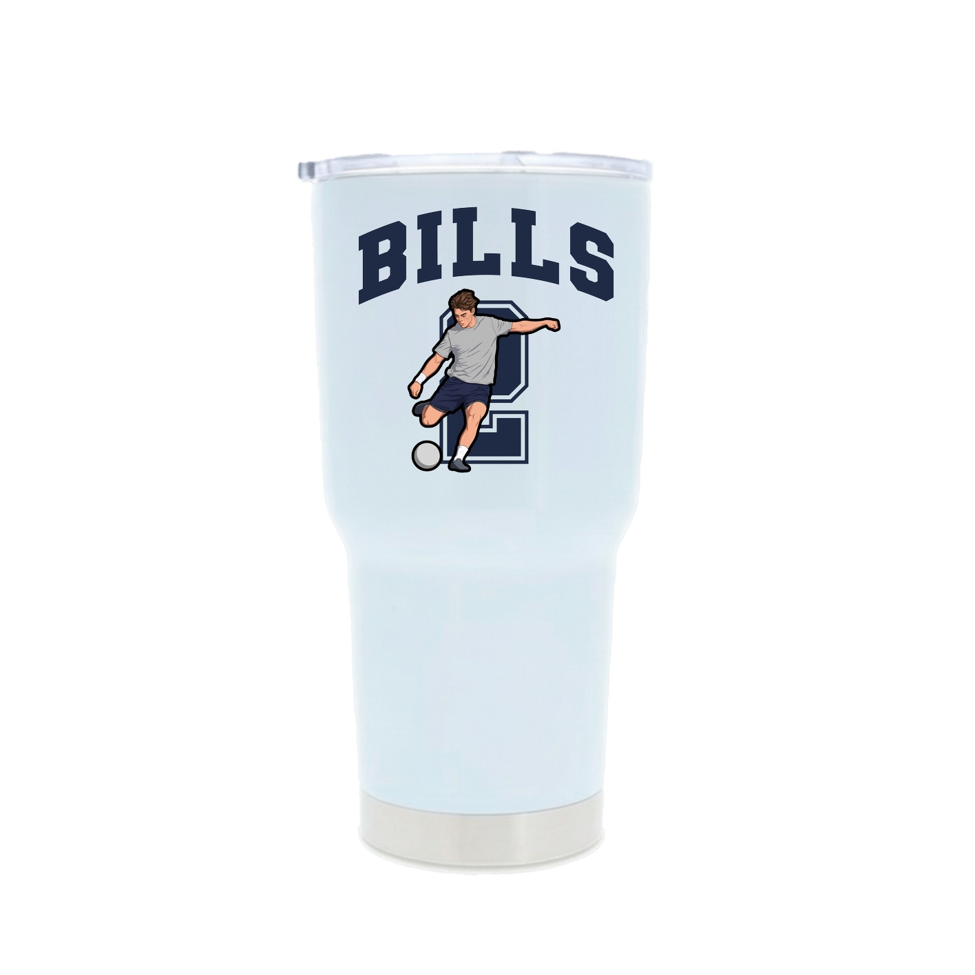 30oz Stainless Steel Tumbler — Number in White