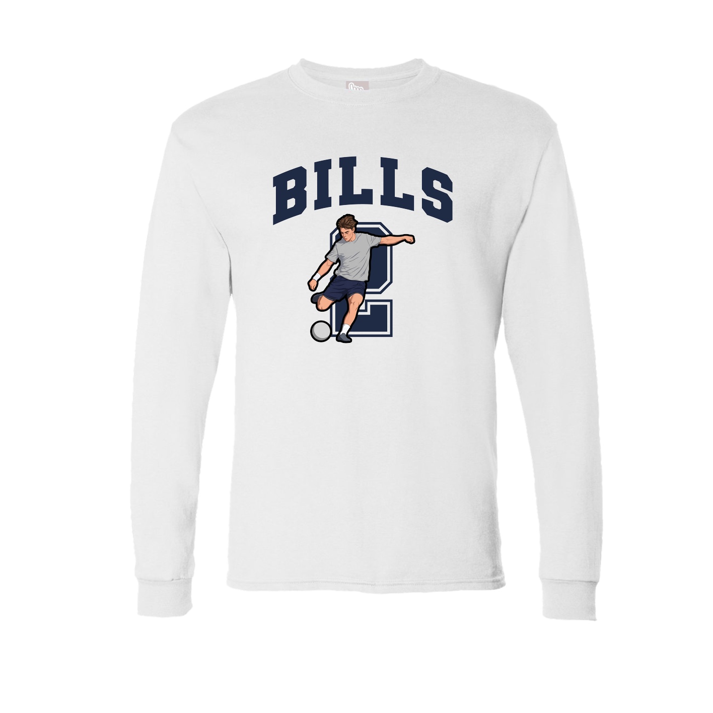 Long Sleeve Tee — Number in White