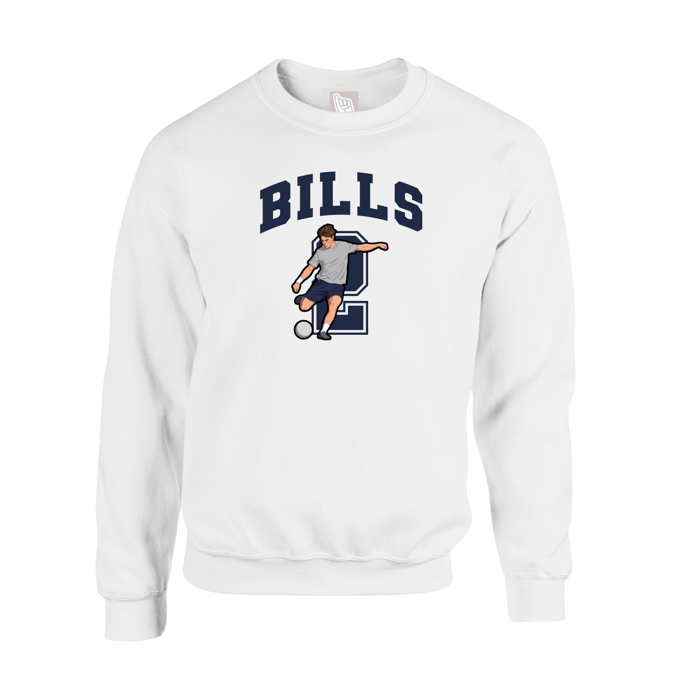 Fleece Crew — Number in White