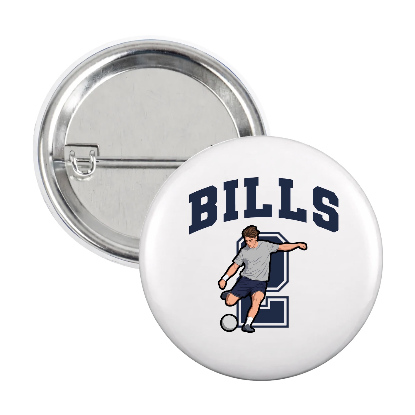 Game Day Button — Number in White