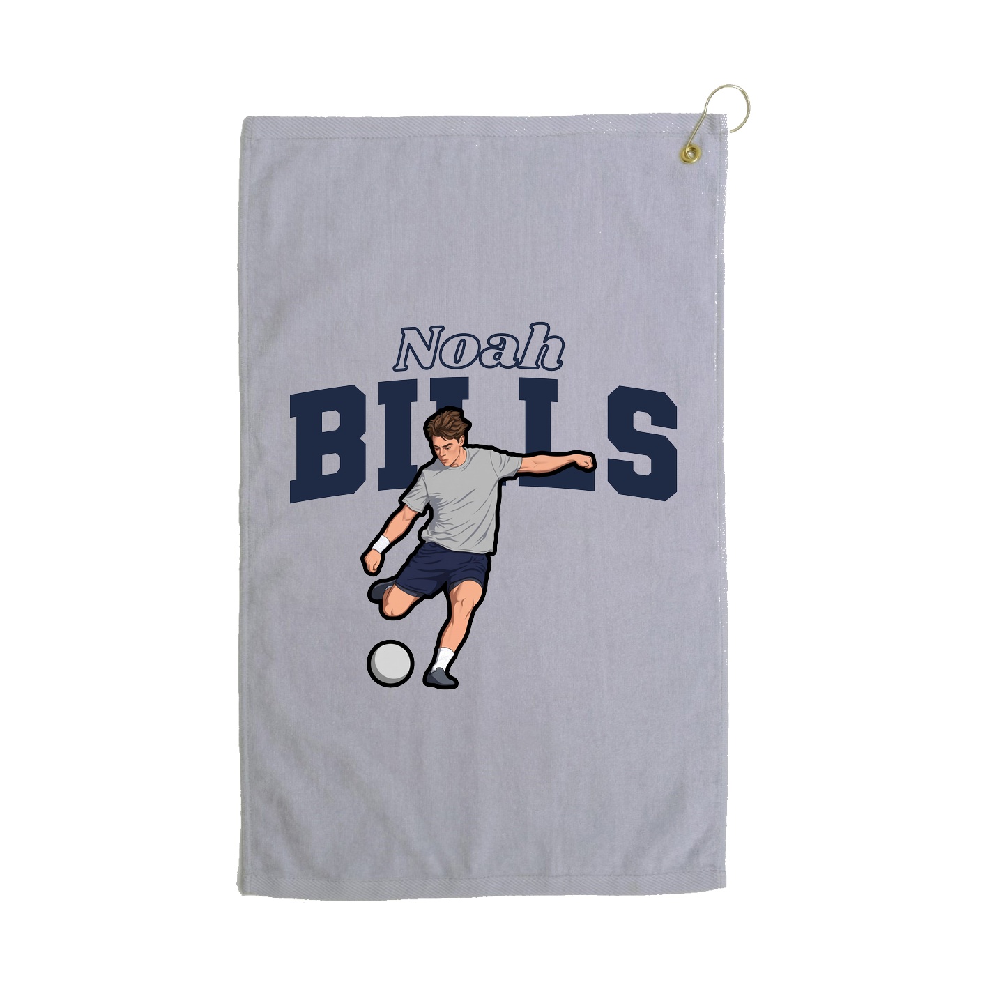 Golf Towel — Name Arch in Grey