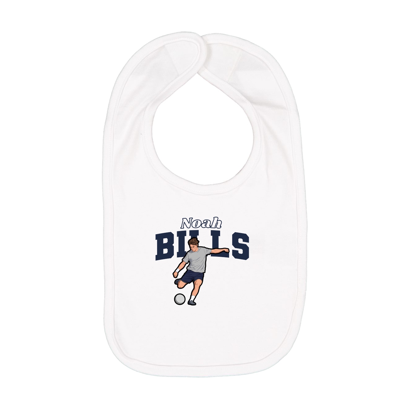 Infant Bib — Name Arch in White
