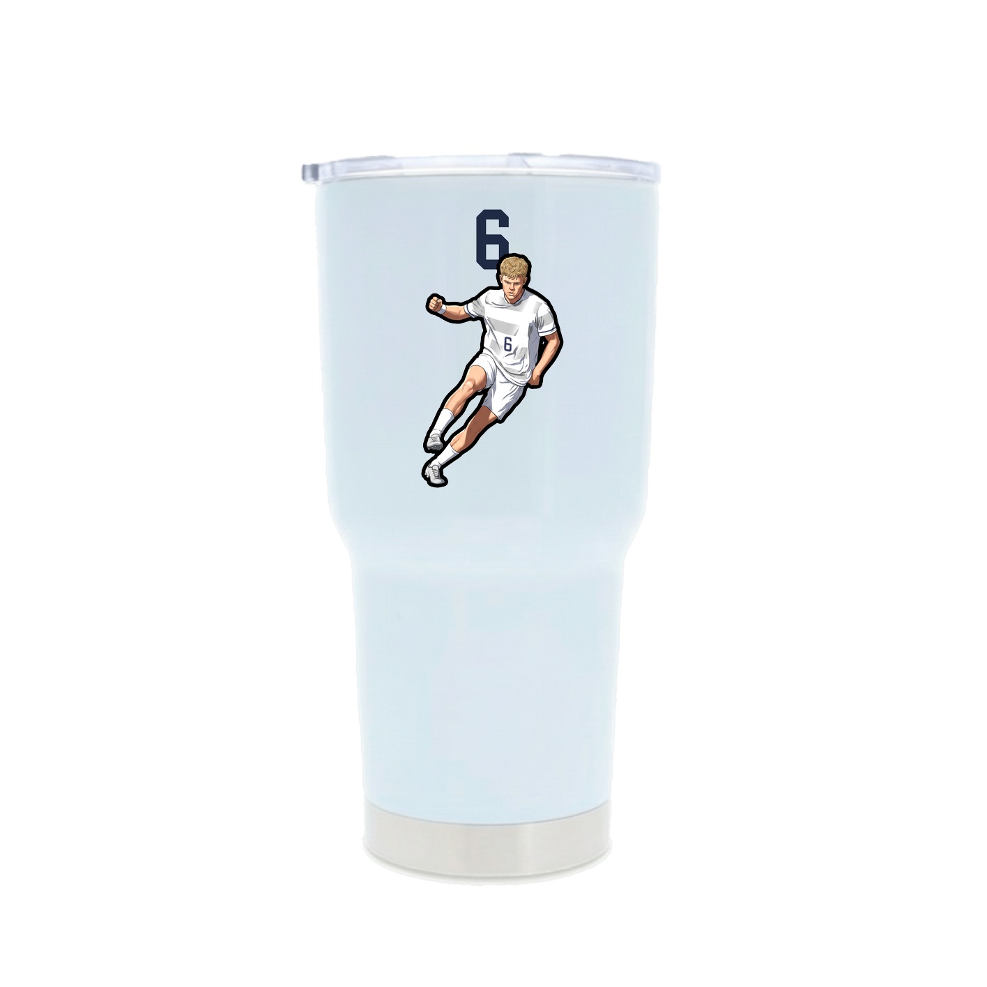 30oz Stainless Steel Tumbler — Number Top in White