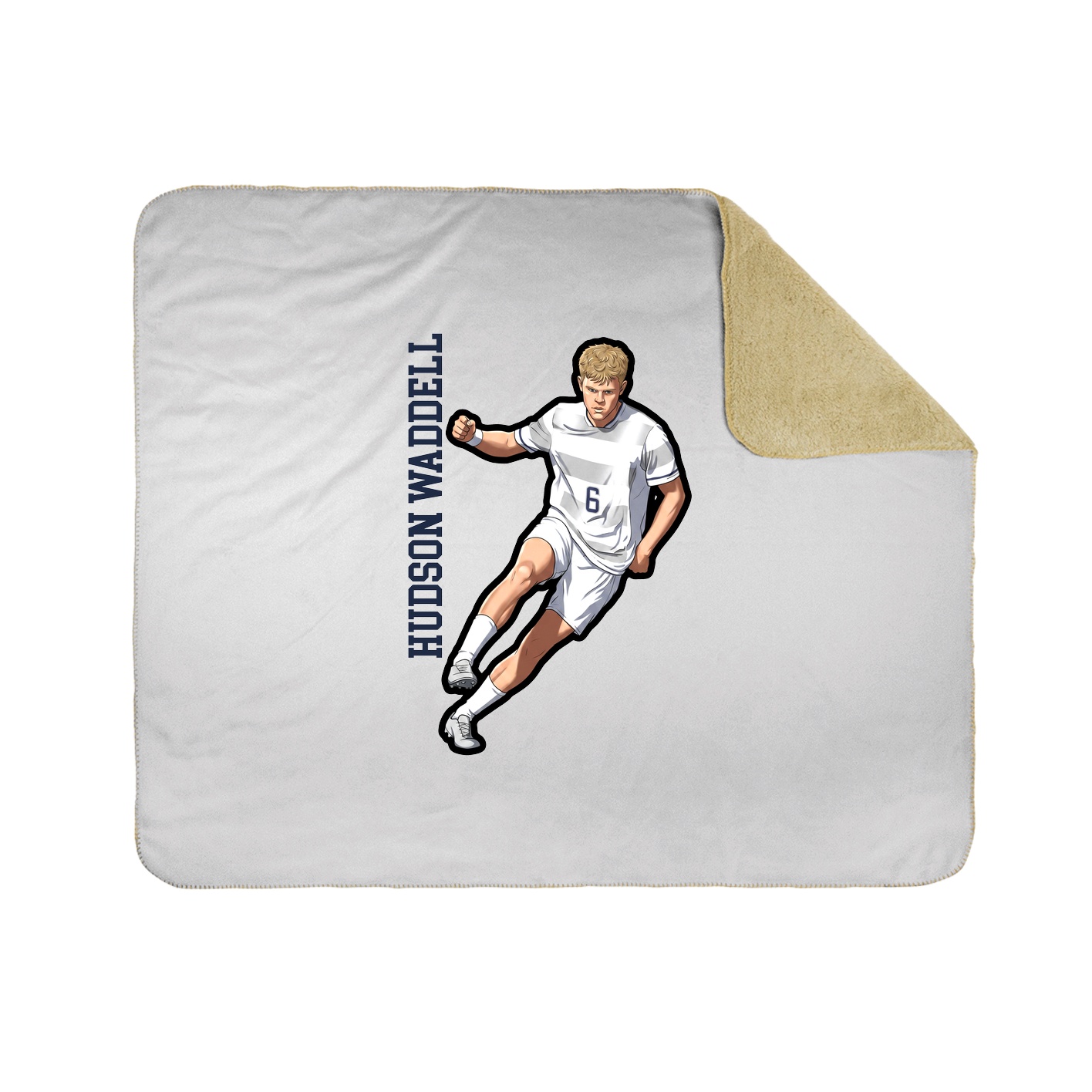 Throw Blanket — Name Vertical in White