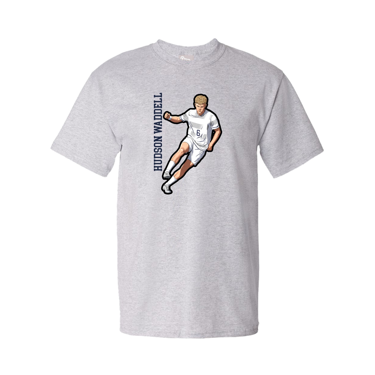 Tee — Name Vertical in Grey