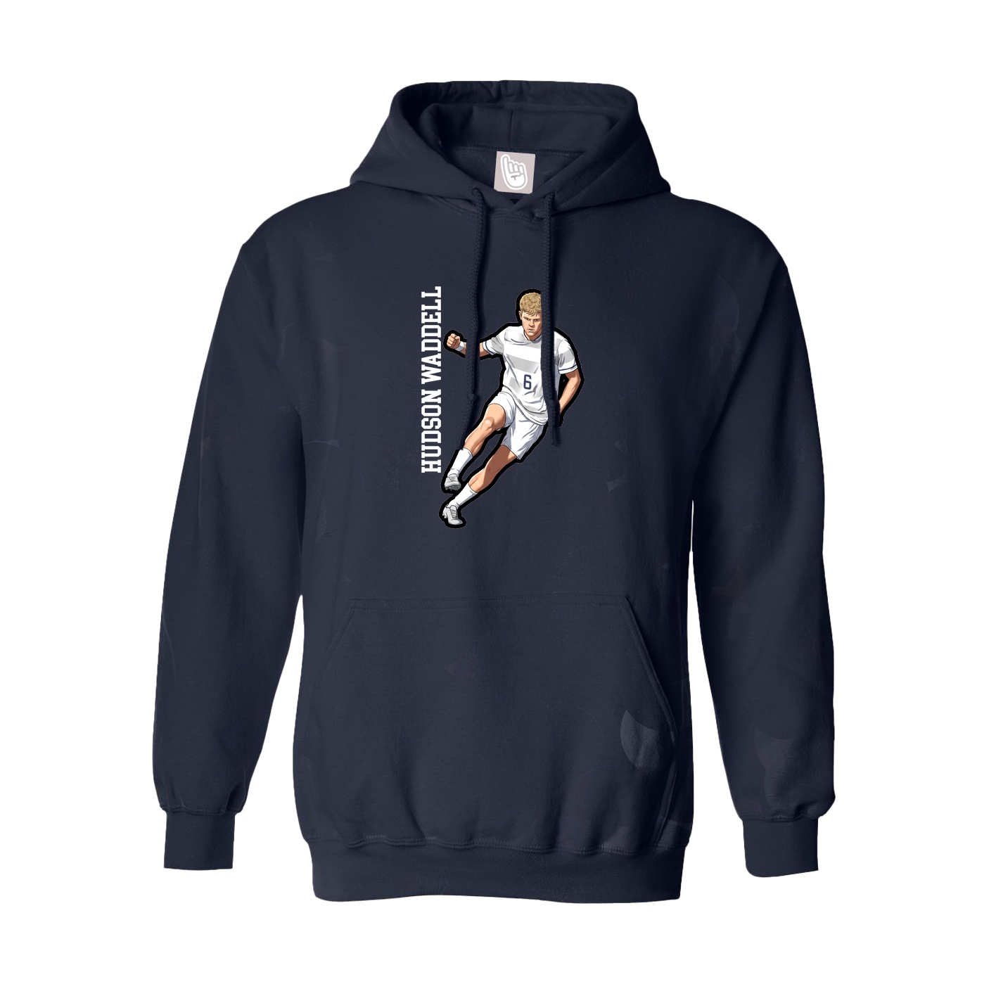 Hoodie — Name Vertical in Navy
