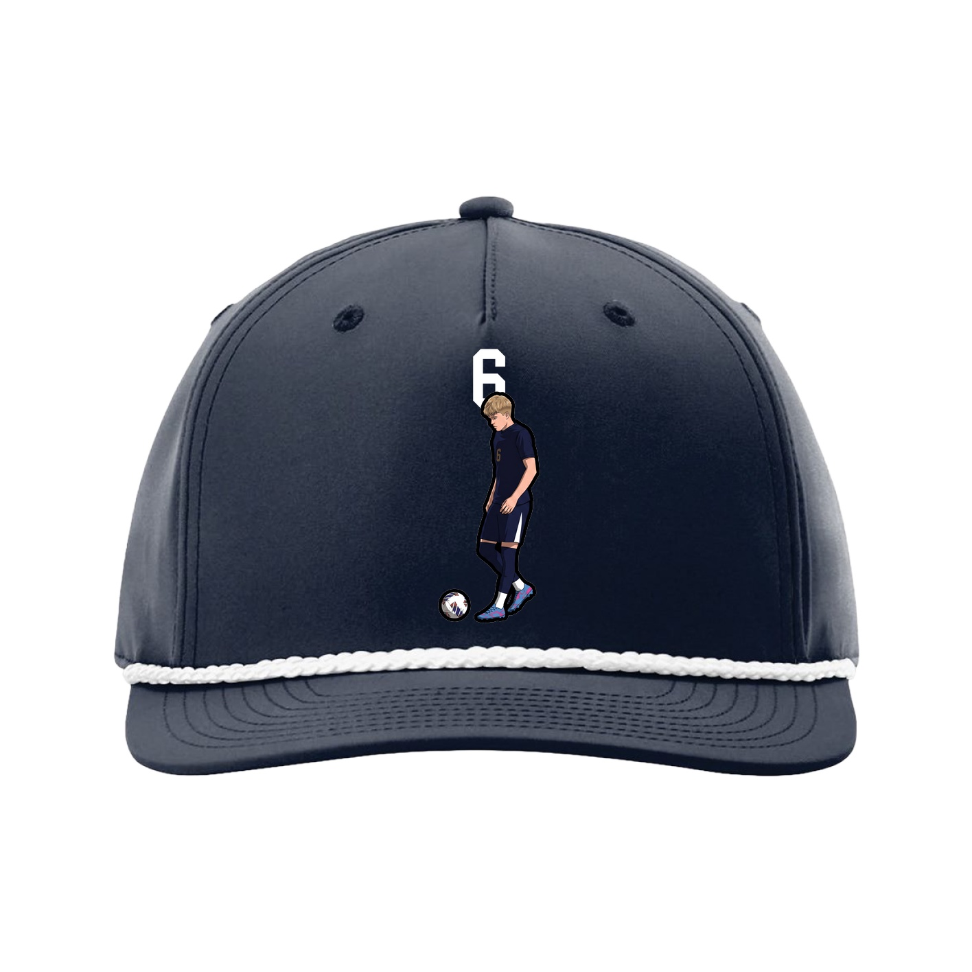 Five-Panel Classic Rope Cap — Number Top in Navy