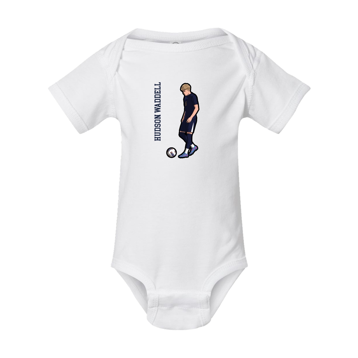Baby Onesie — Name Vertical in White