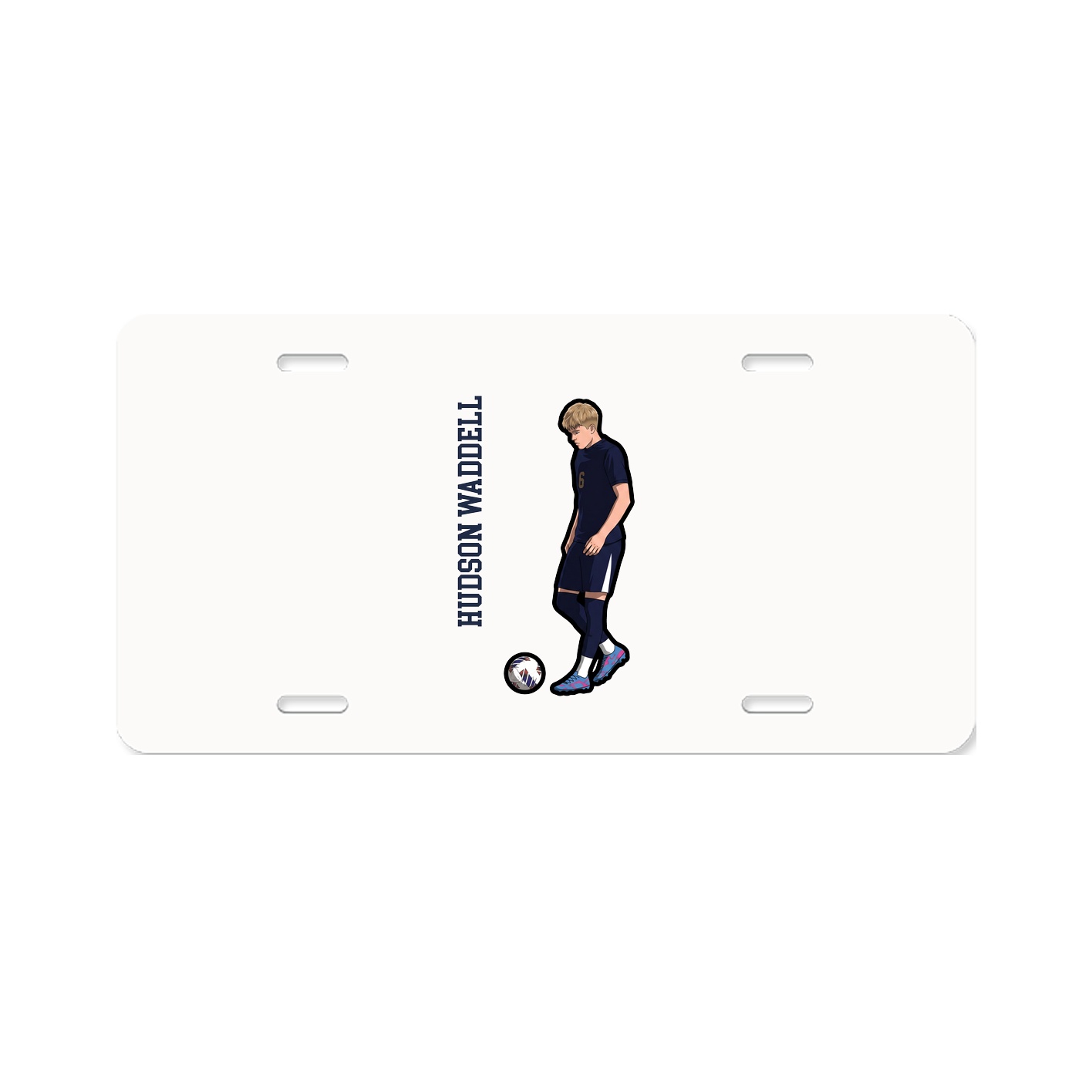 License Plate — Name Vertical in Classic