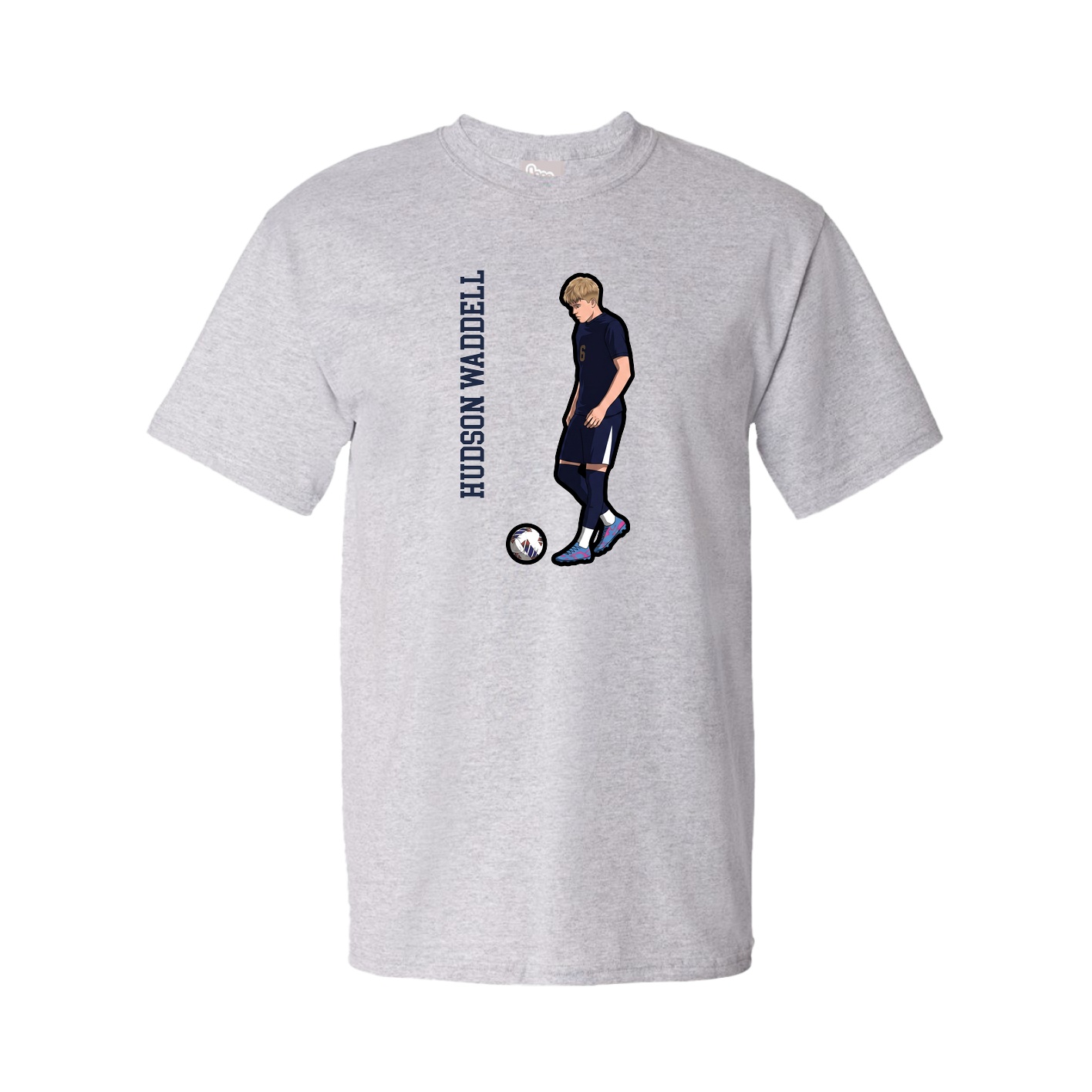 Tee — Name Vertical in Grey