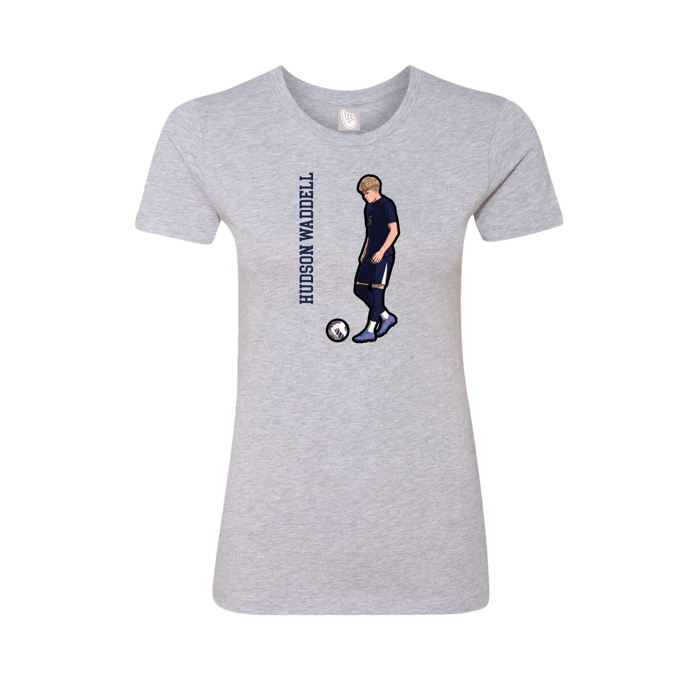 Womens Tee — Name Vertical in Grey