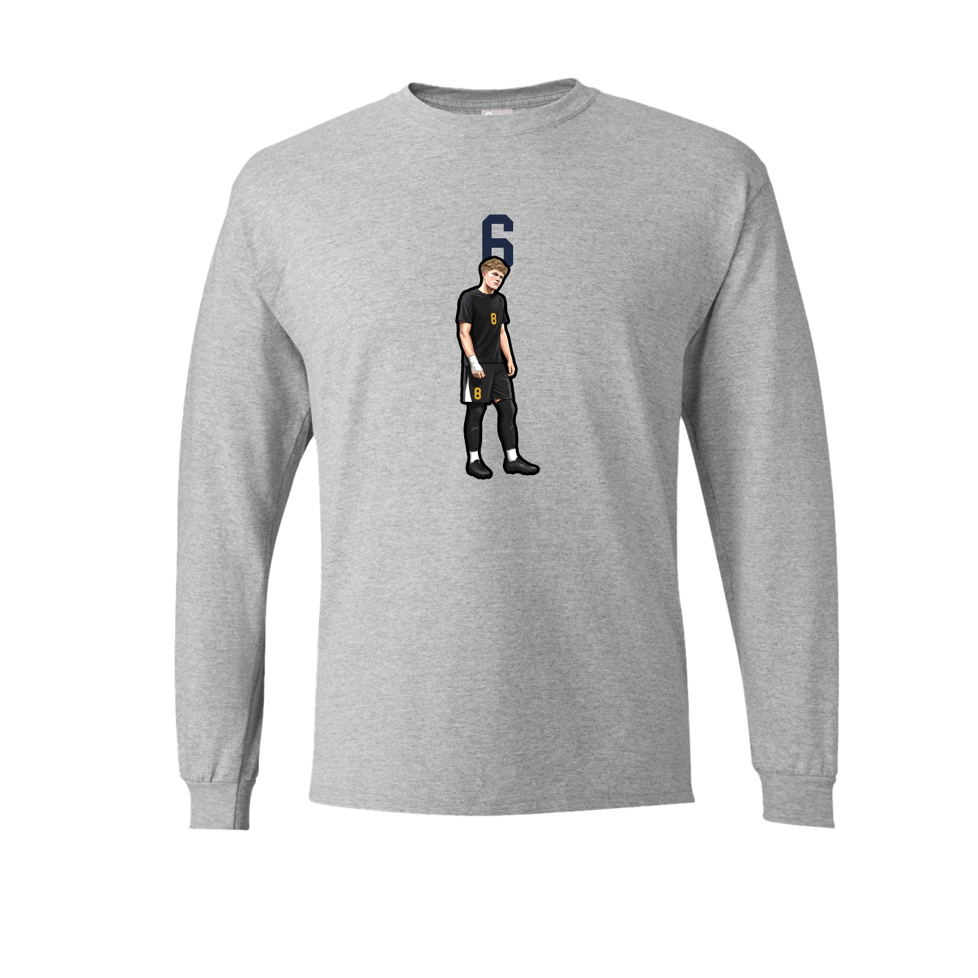 Long Sleeve Tee — Number Top in Grey