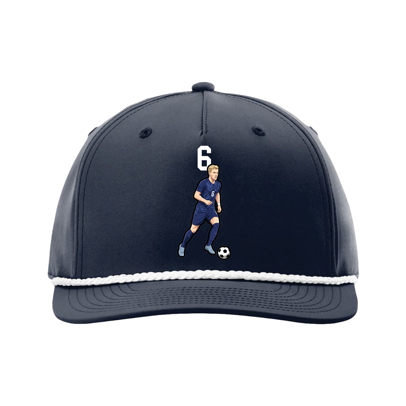 Five-Panel Classic Rope Cap — Number Top in Navy