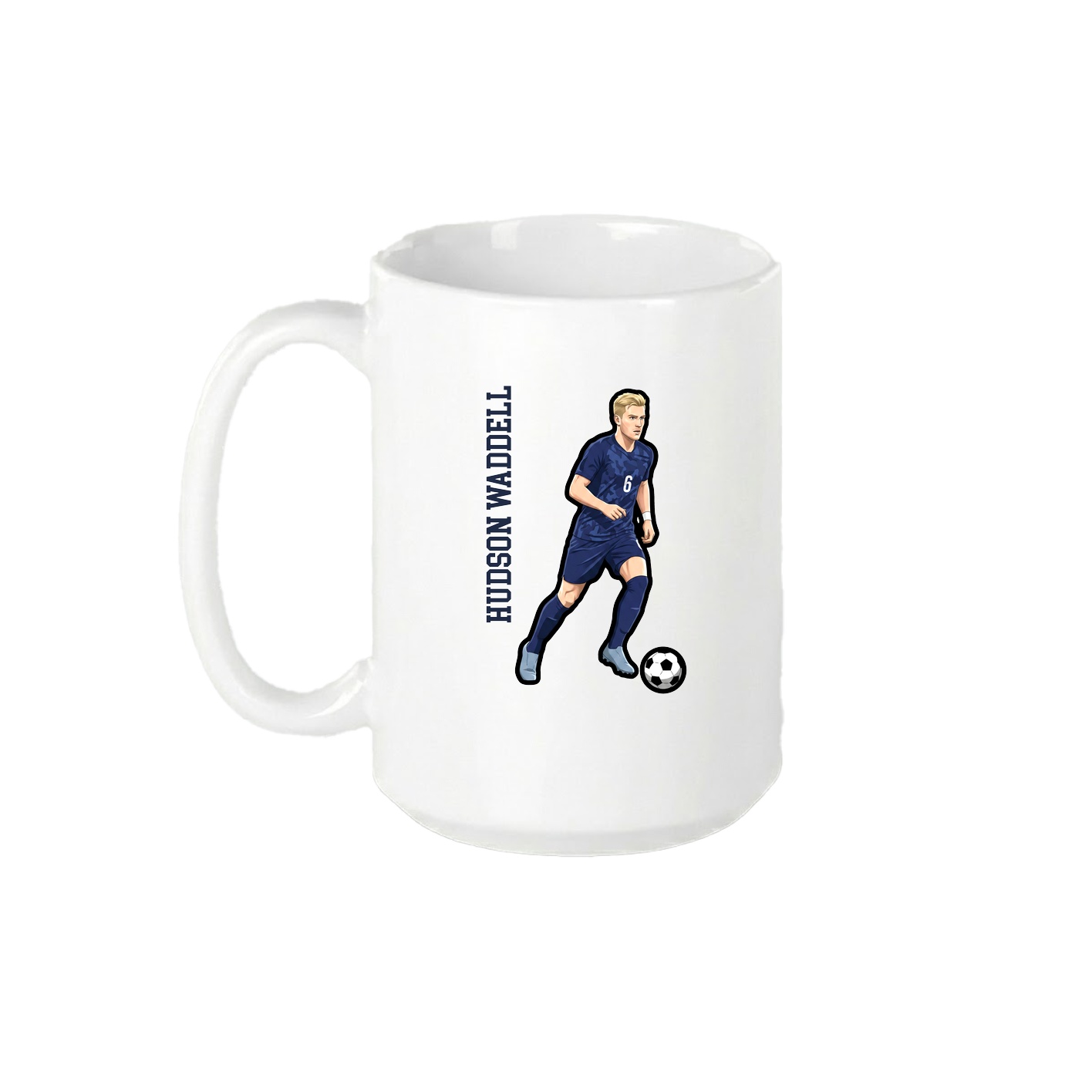 15oz Coffee Mug — Name Vertical in White