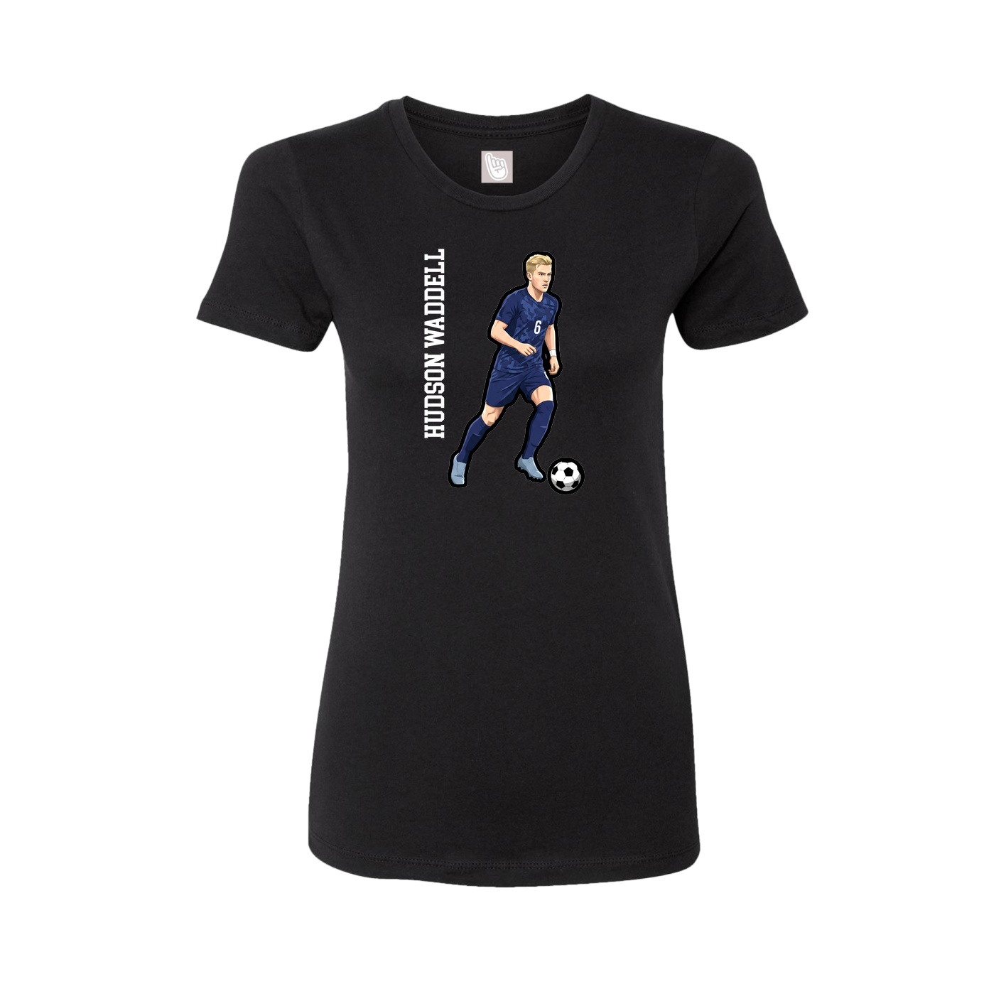 Womens Tee — Name Vertical in Black