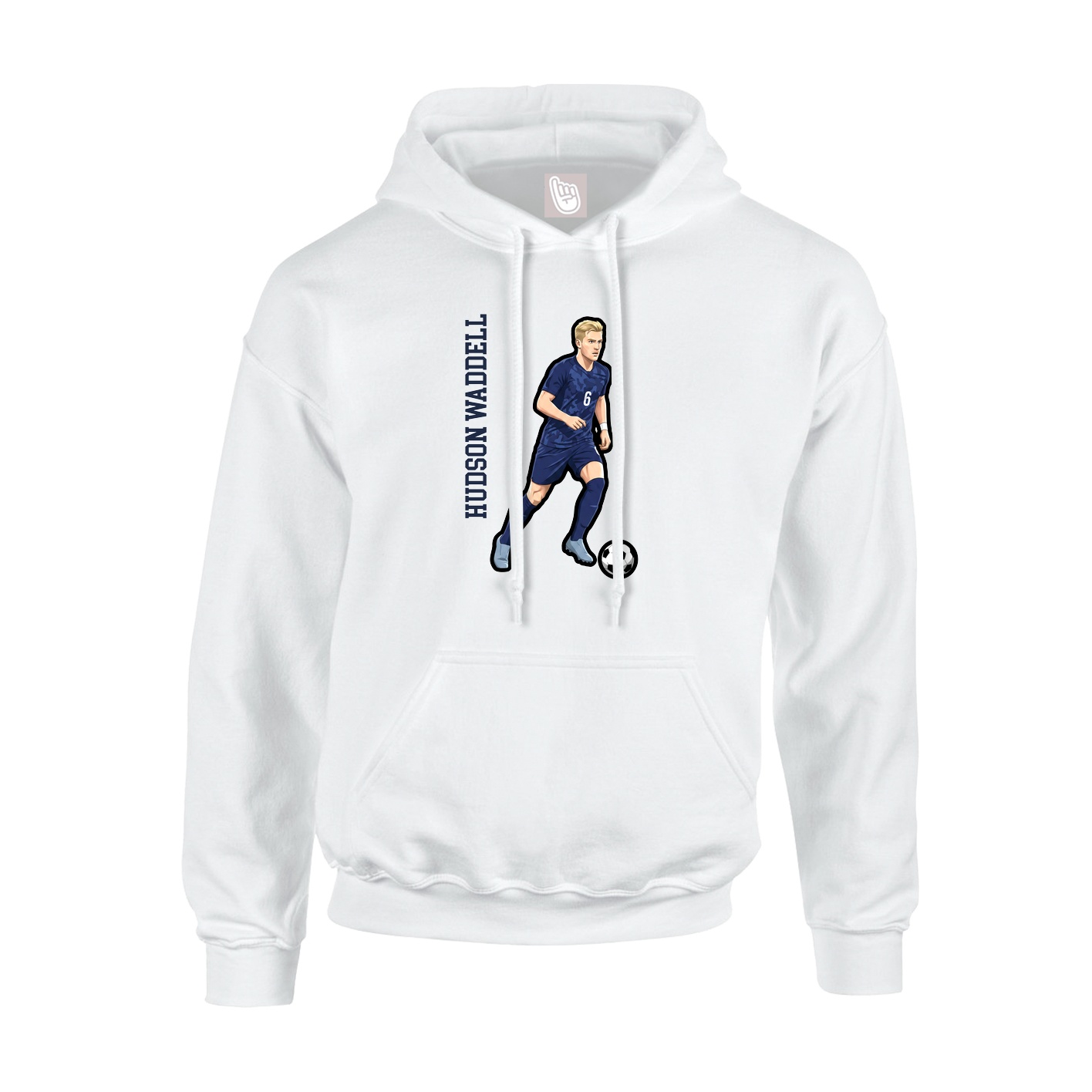 Youth Hoodie — Name Vertical in White