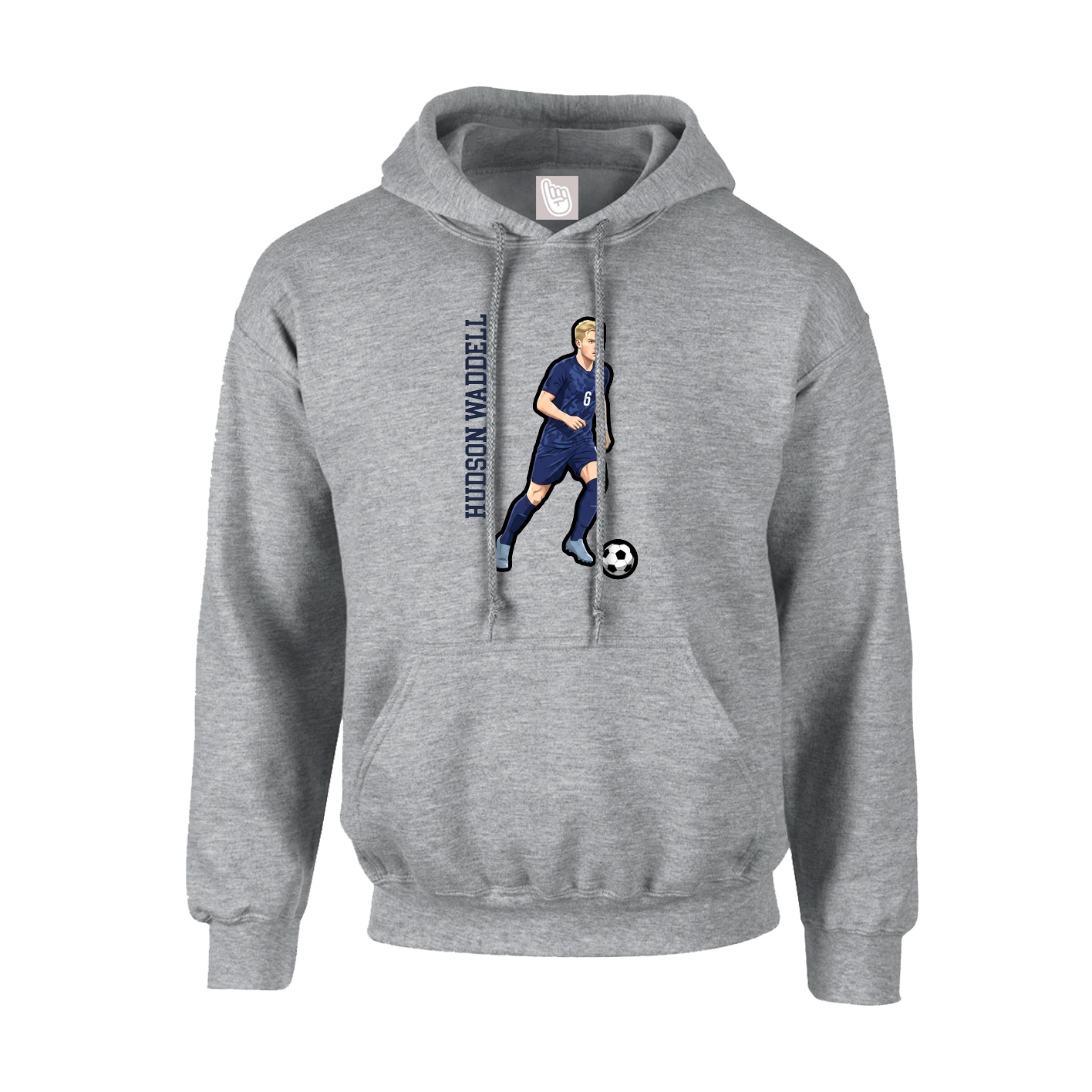 Youth Hoodie — Name Vertical in Grey