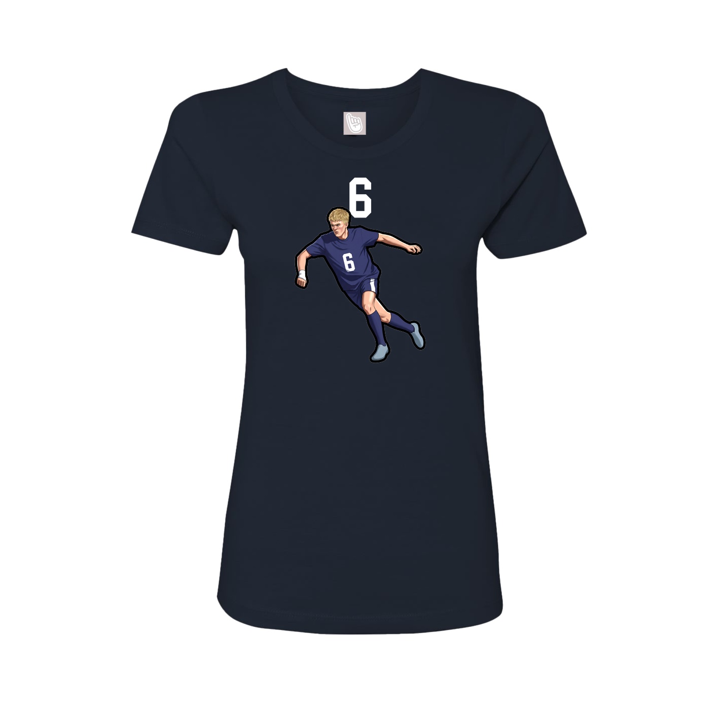 Fitted Women's Tee — Number Top in Navy