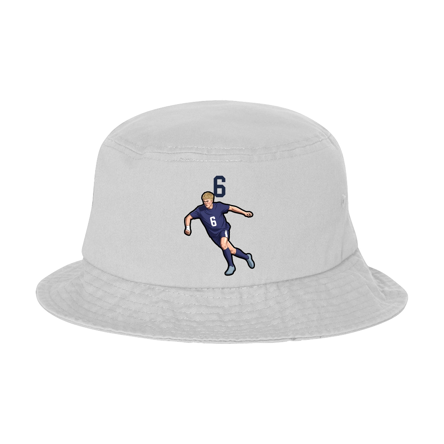 Bucket Cap — Number Top in White