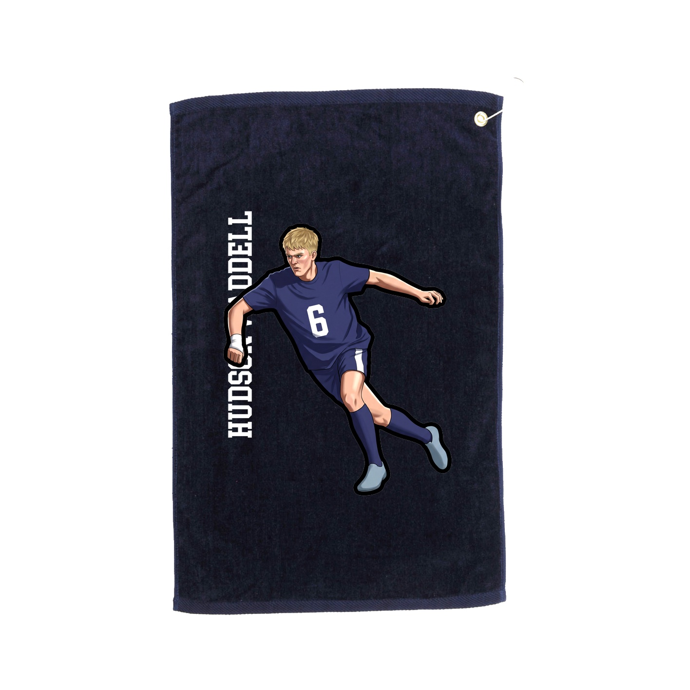 Golf Towel — Name Vertical in Navy
