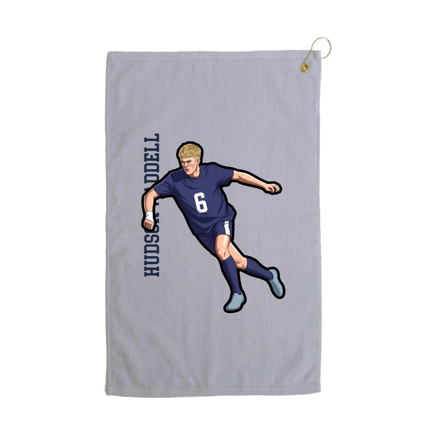 Golf Towel — Name Vertical in Grey