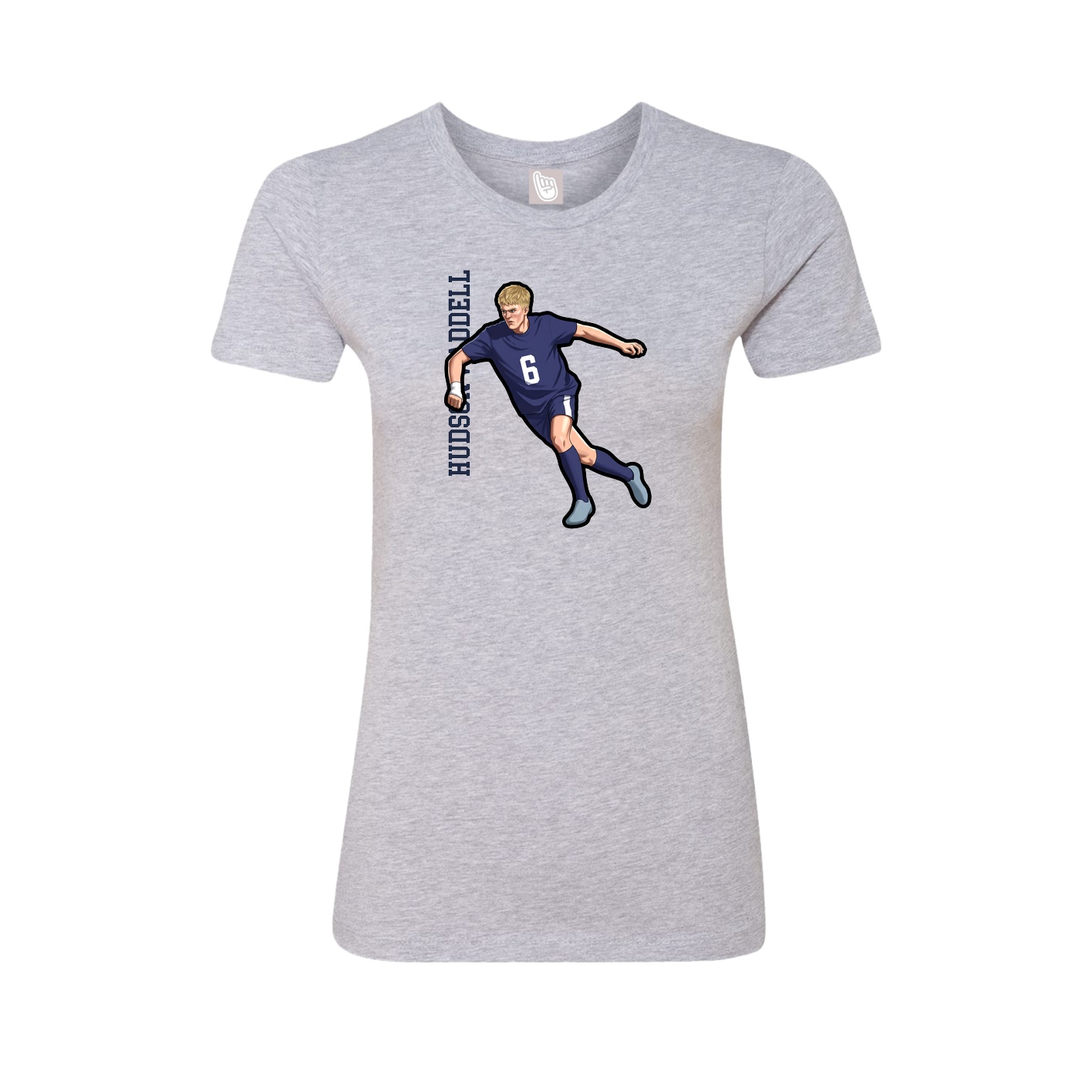Womens Tee — Name Vertical in Grey