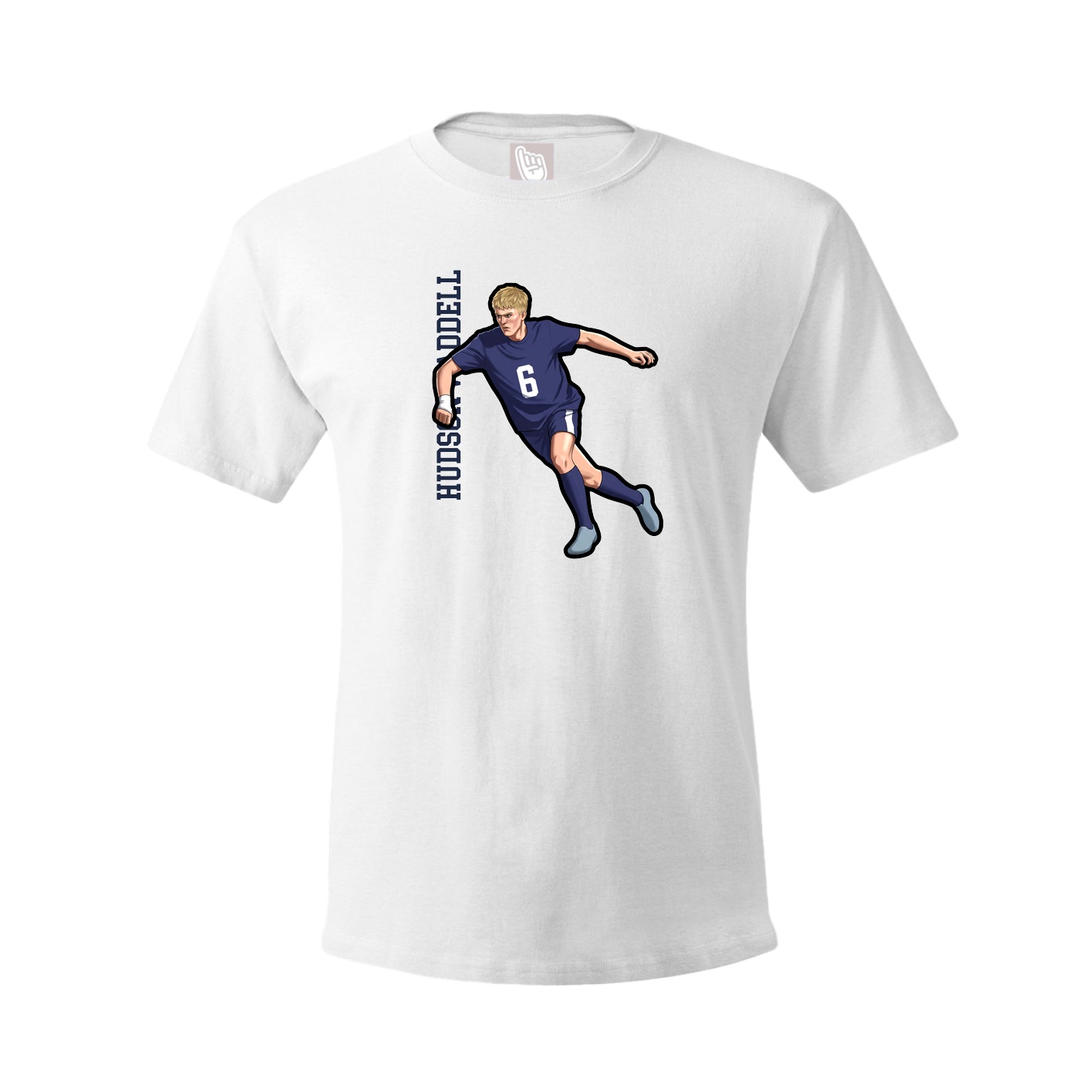 Youth Tee — Name Vertical in White