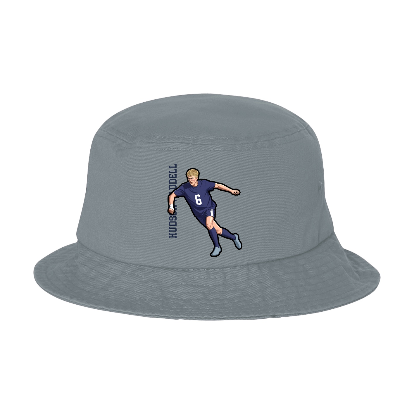Bucket Cap — Name Vertical in Grey