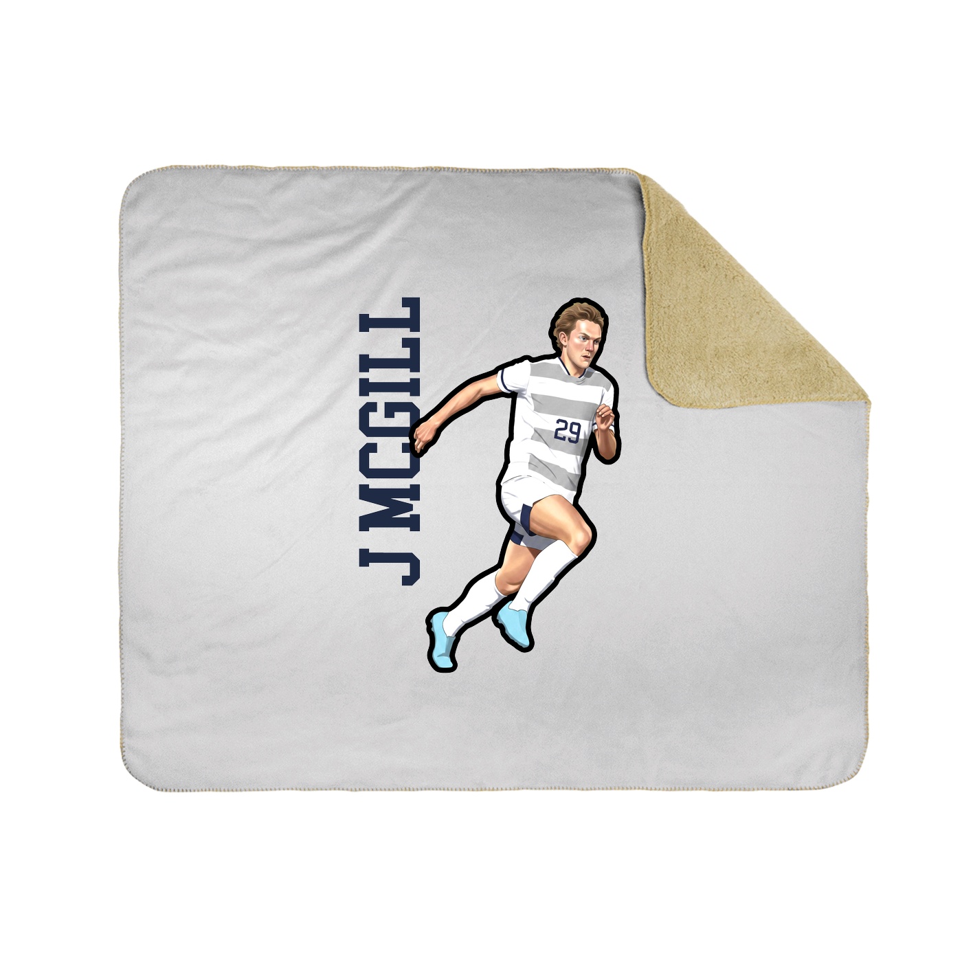Throw Blanket — Name Vertical in White