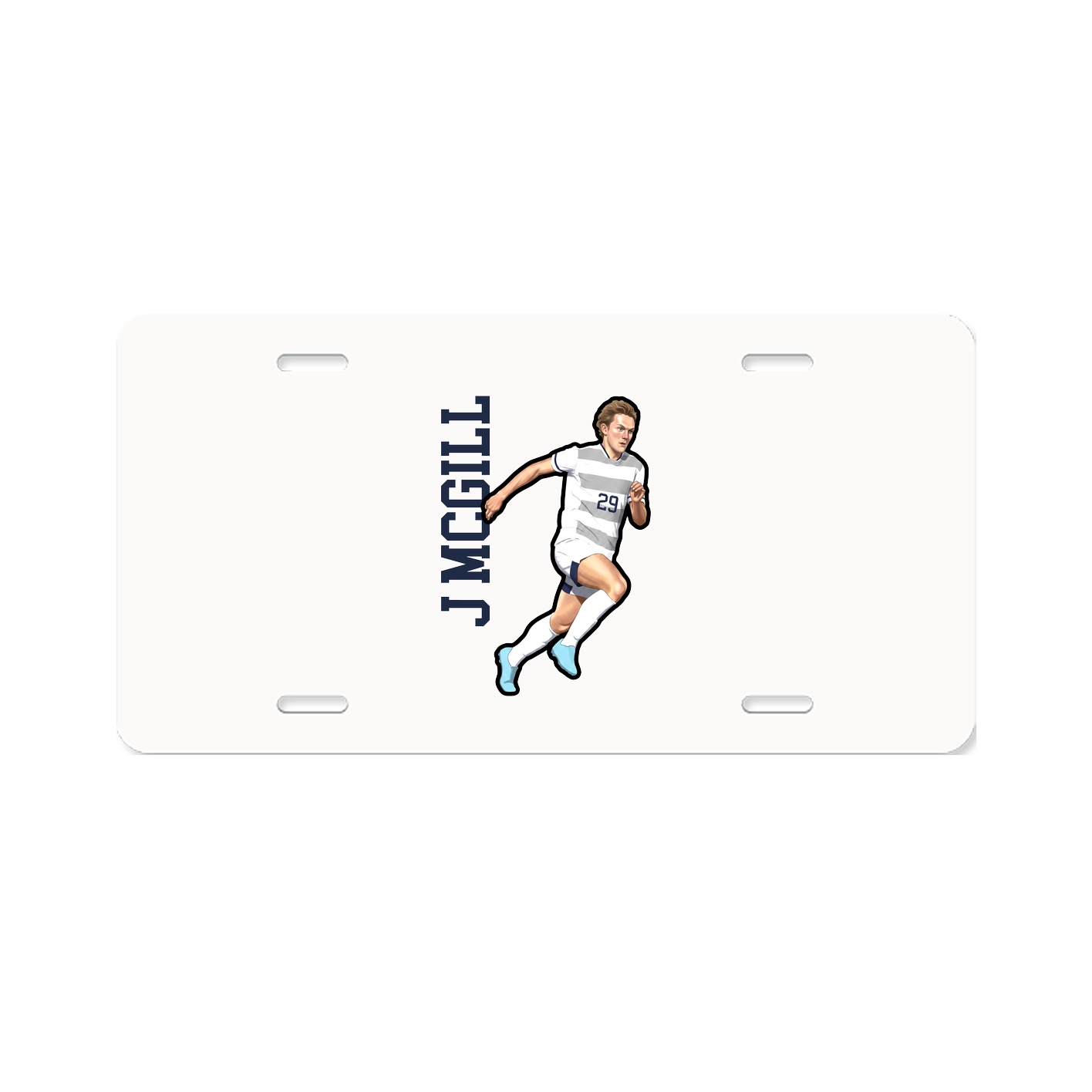 License Plate — Name Vertical in Classic