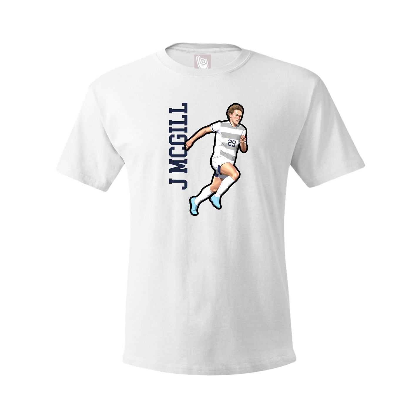 Youth Tee — Name Vertical in White