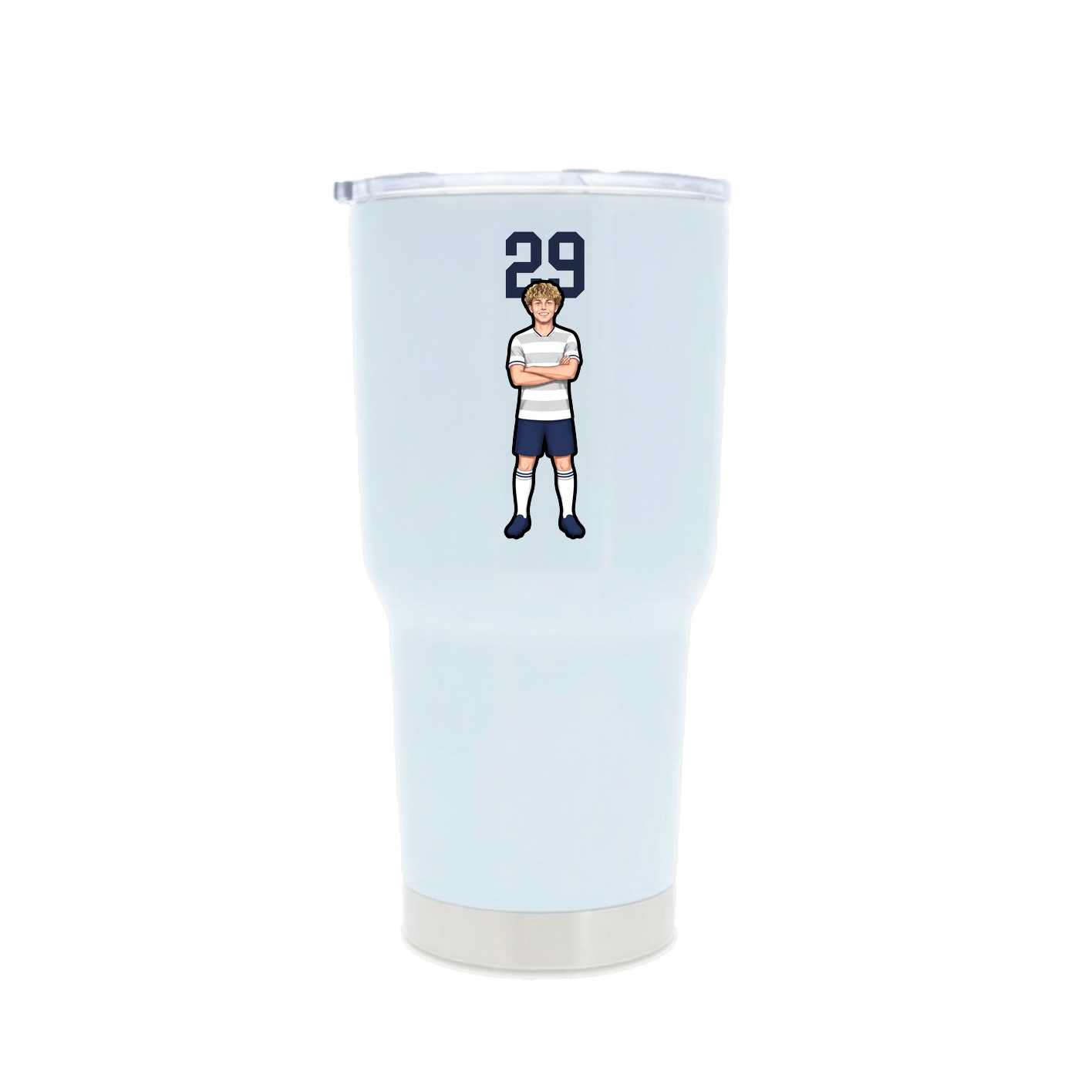 30oz Stainless Steel Tumbler — Number Top in White