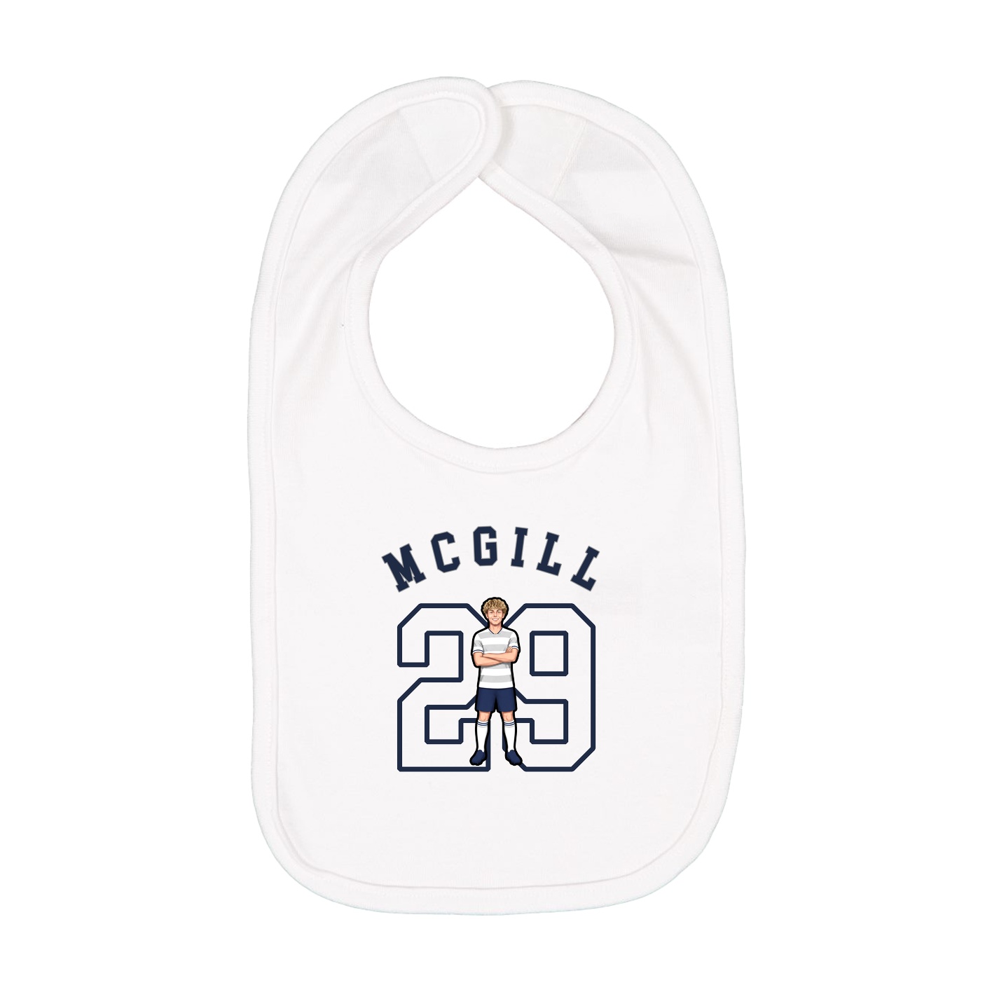 Infant Bib — Shirsey Arch in White
