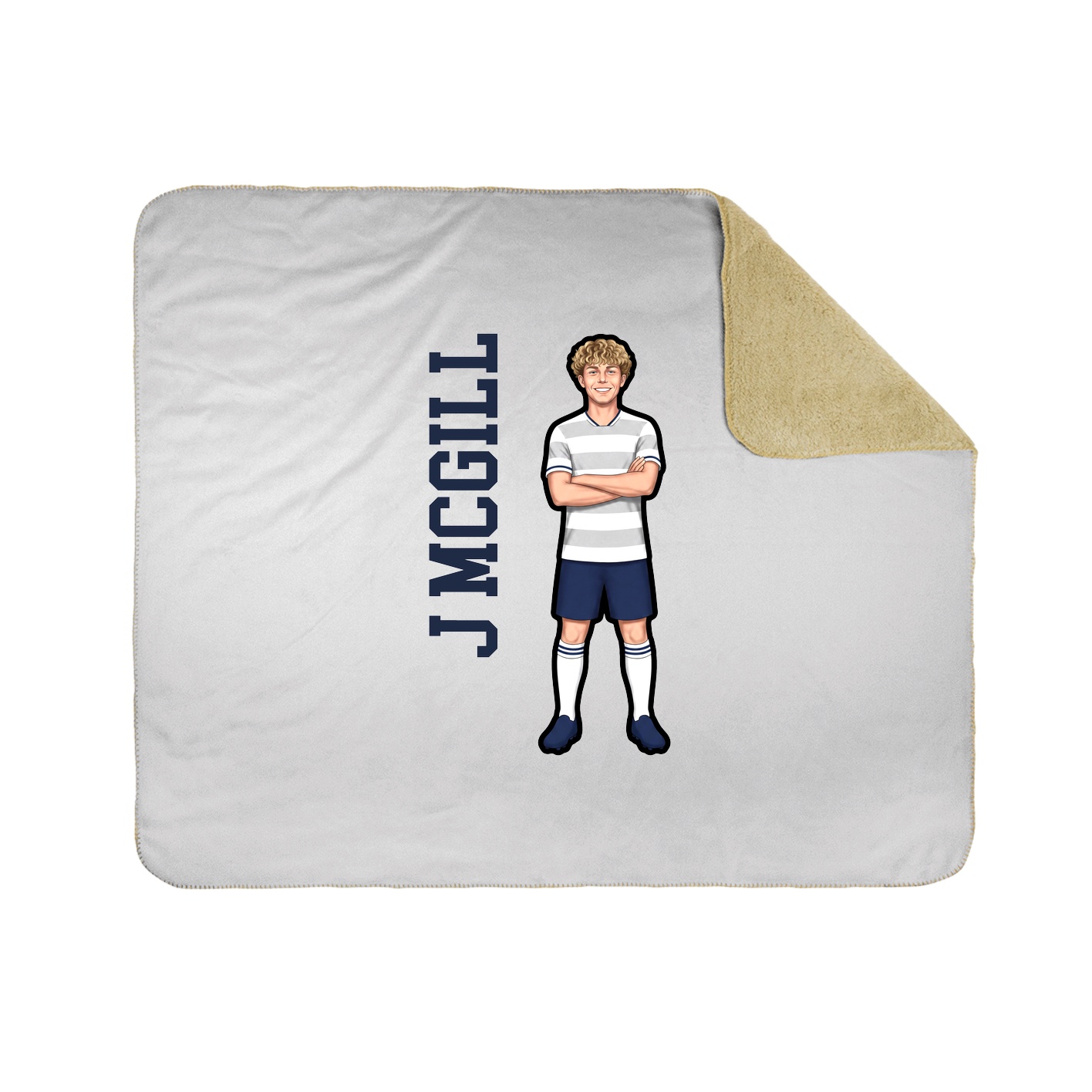 Throw Blanket — Name Vertical in White